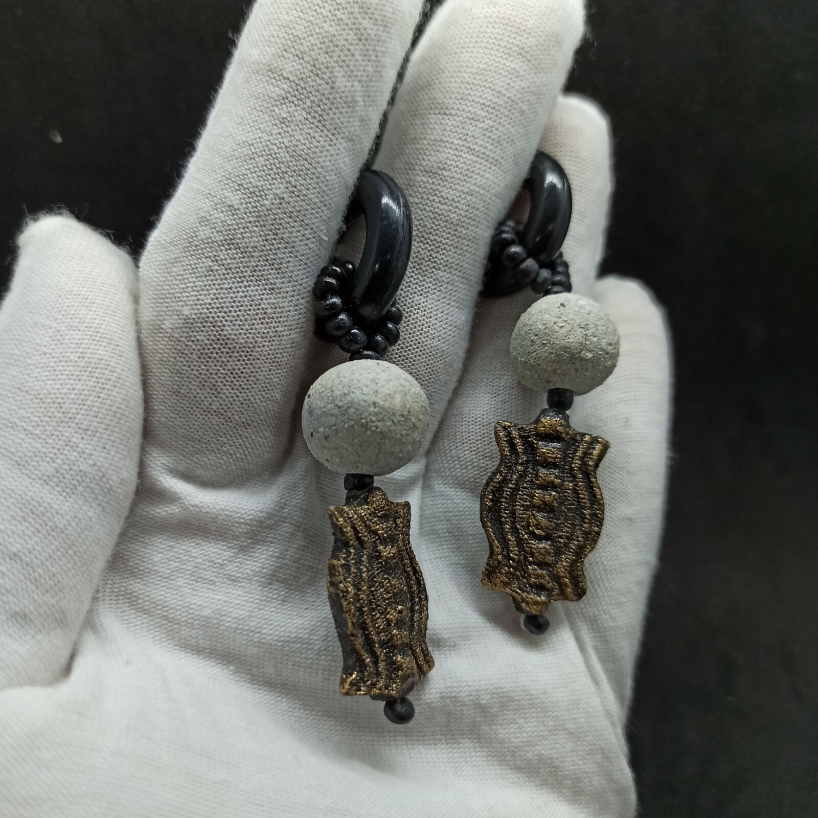 Authentic Vintage Bohemian Earrings Long US No Holes Clip Hoop Hippie Lightweigh