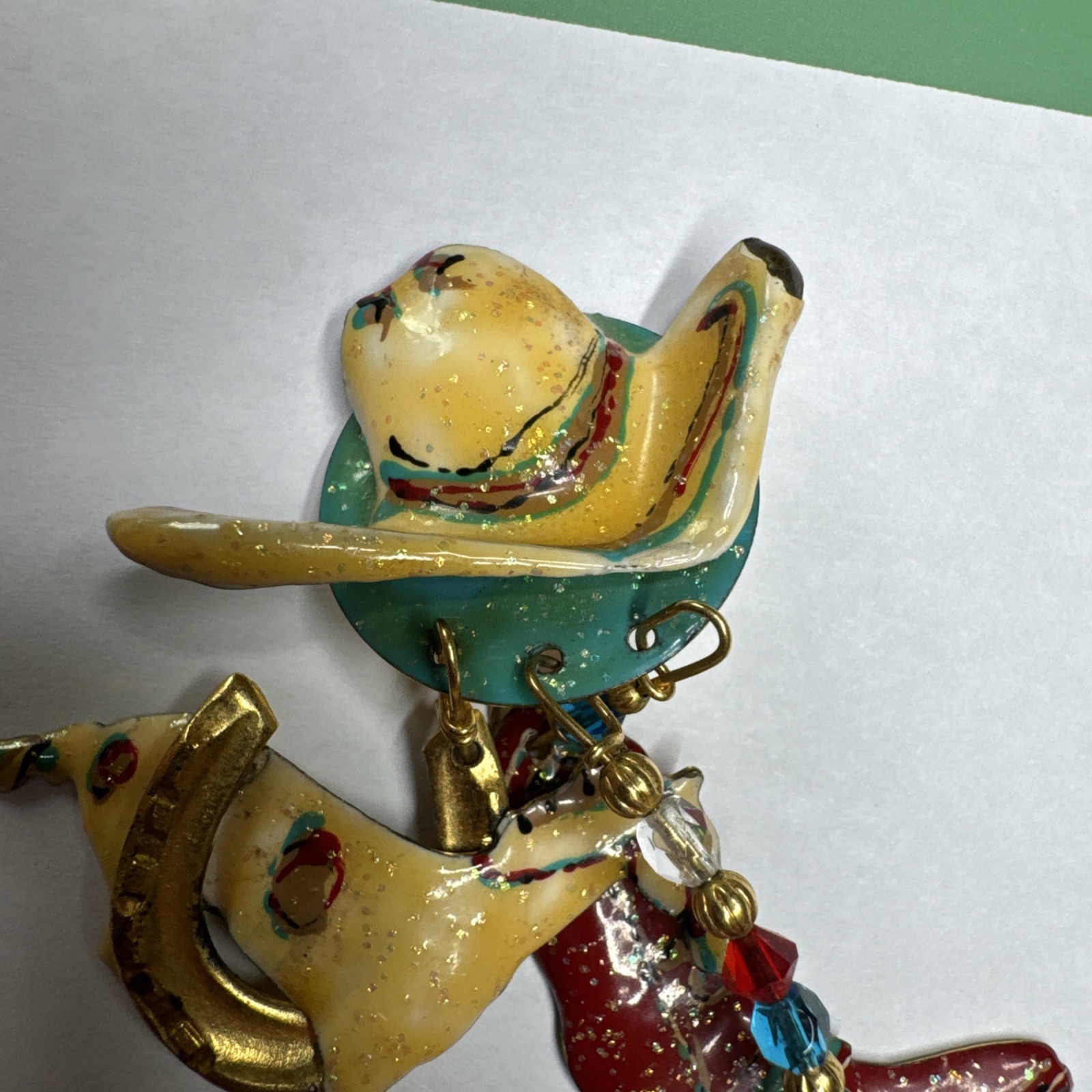 Lunch At The Ritz Cowboy Boot & Horses 1 PEICE, DAMAGED! READ!