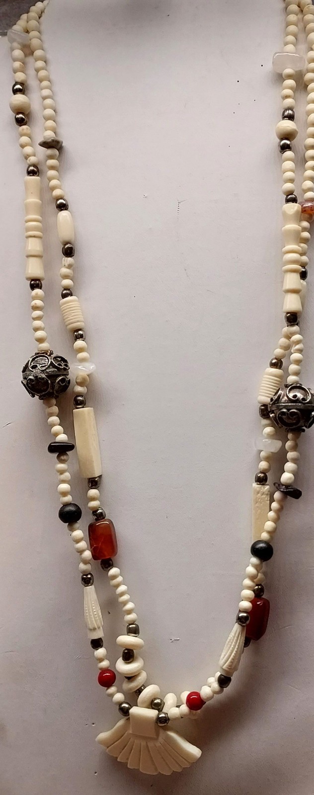 Vintage 25in Hand Strung Necklace – Kisii Soapstone & Multiple Different Stones