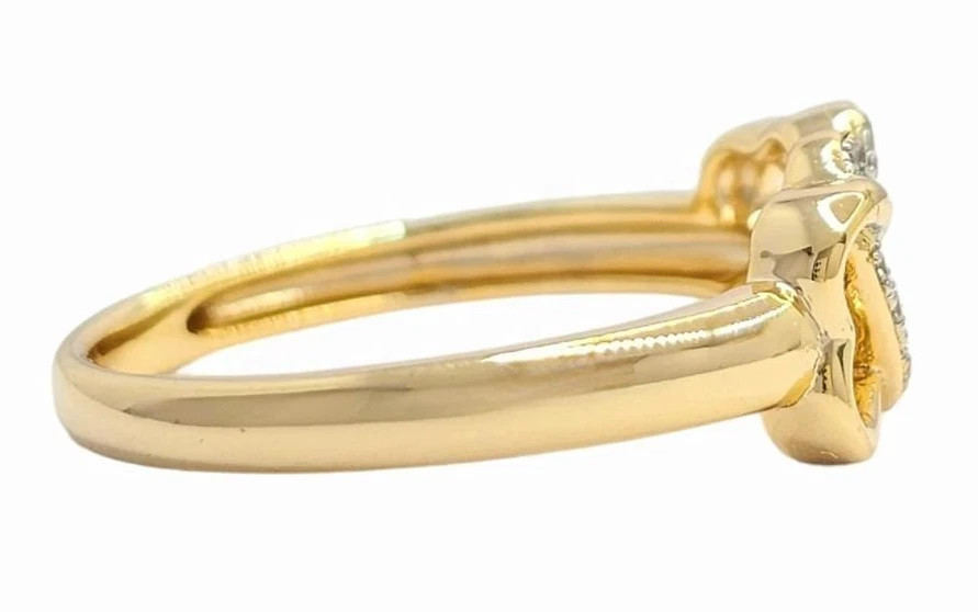 0.12TCW Round Cut White Moissanite Heart Shaped Women’s Ring 10K Yellow Gold FN
