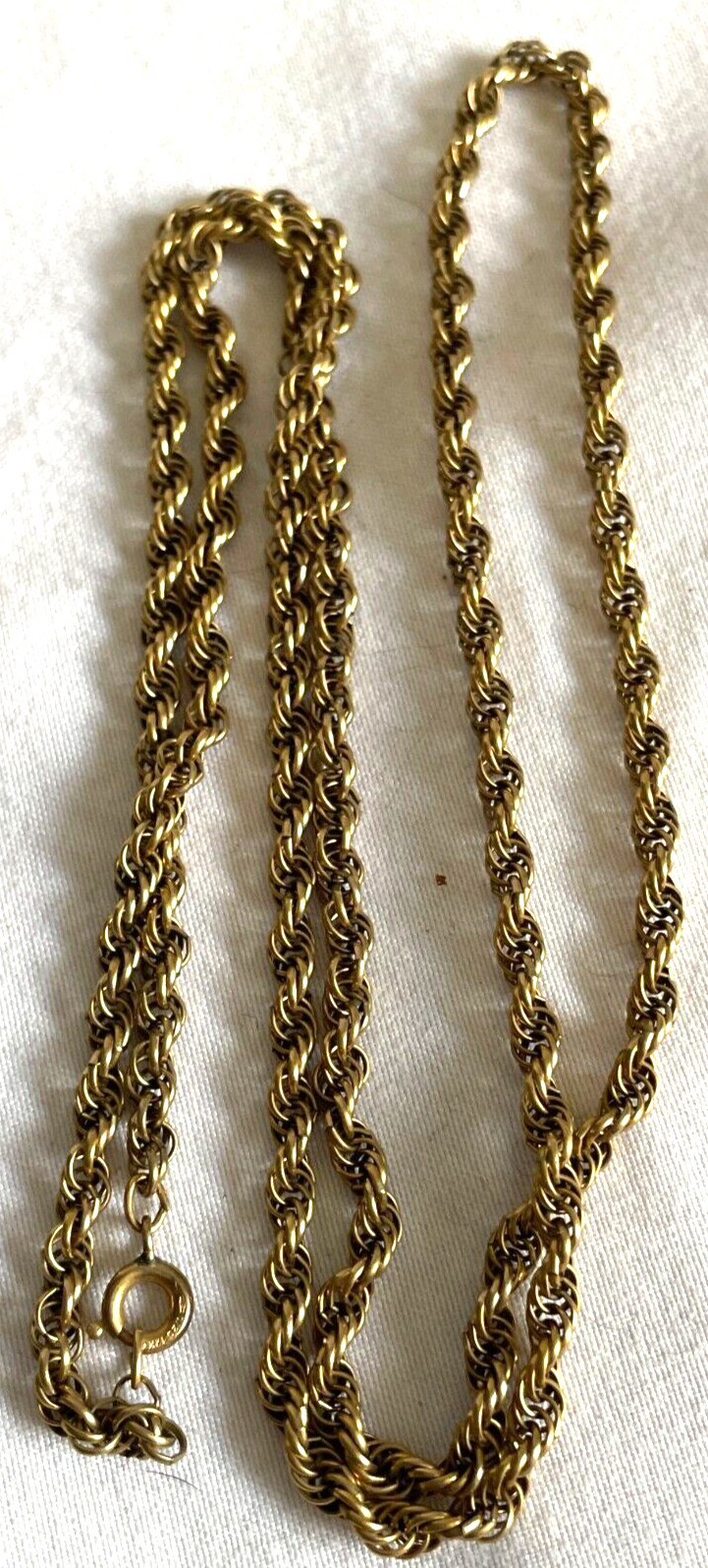 VINTAGE 1970’S 1/20TH 12K GF 2.5MM ROPE CHAIN NECKLACE -FREE SHIP