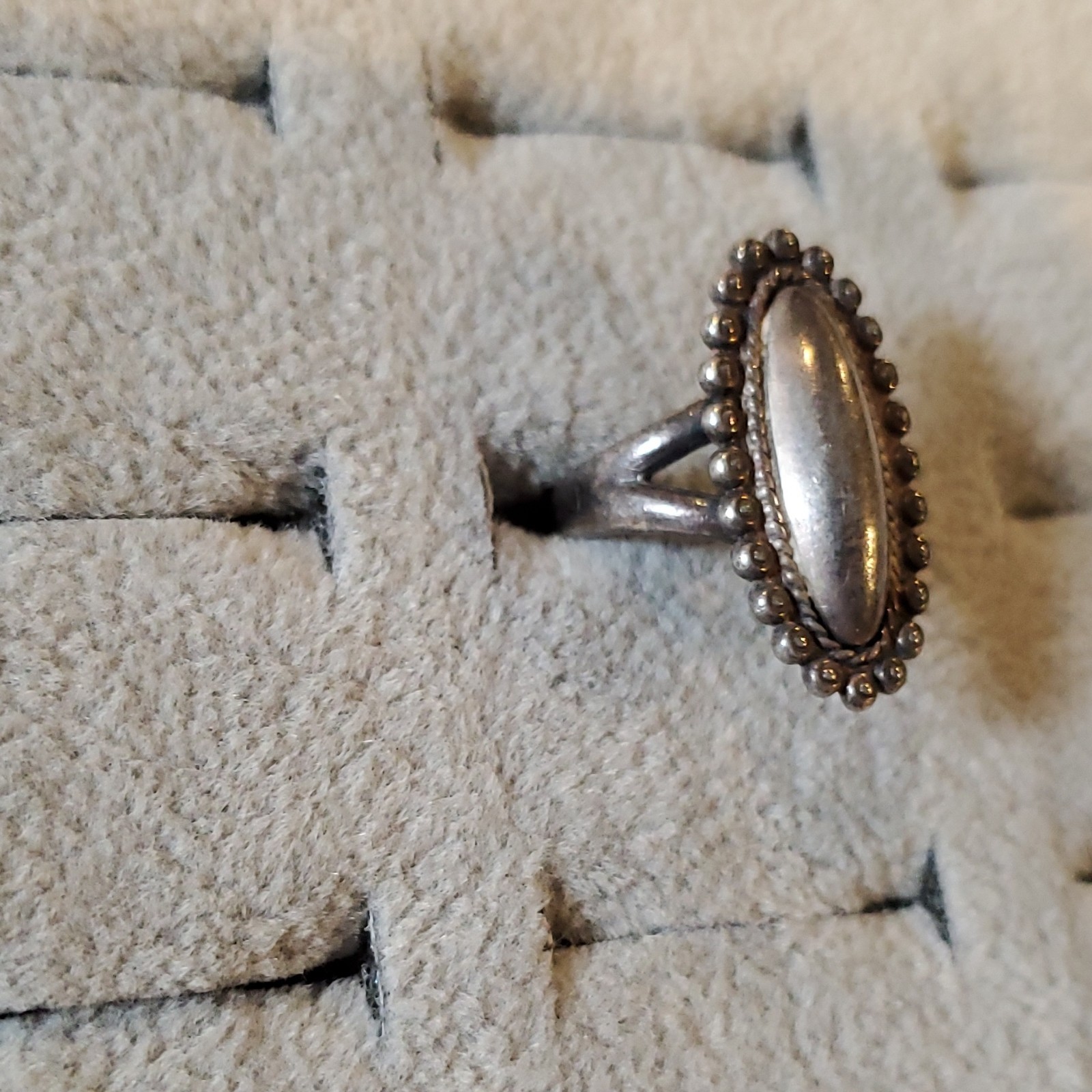 Vintage Silver Oval Bezel Ring Size 5.50 No Stone Metal Jewelry
