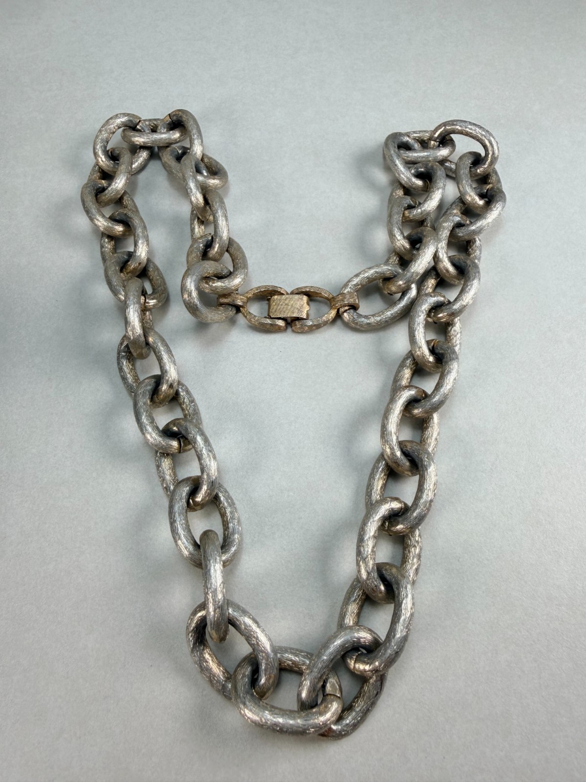 Vintage Coro Necklace Pegasus Silver Link Timeless Trendy Big Chunky Long 29’