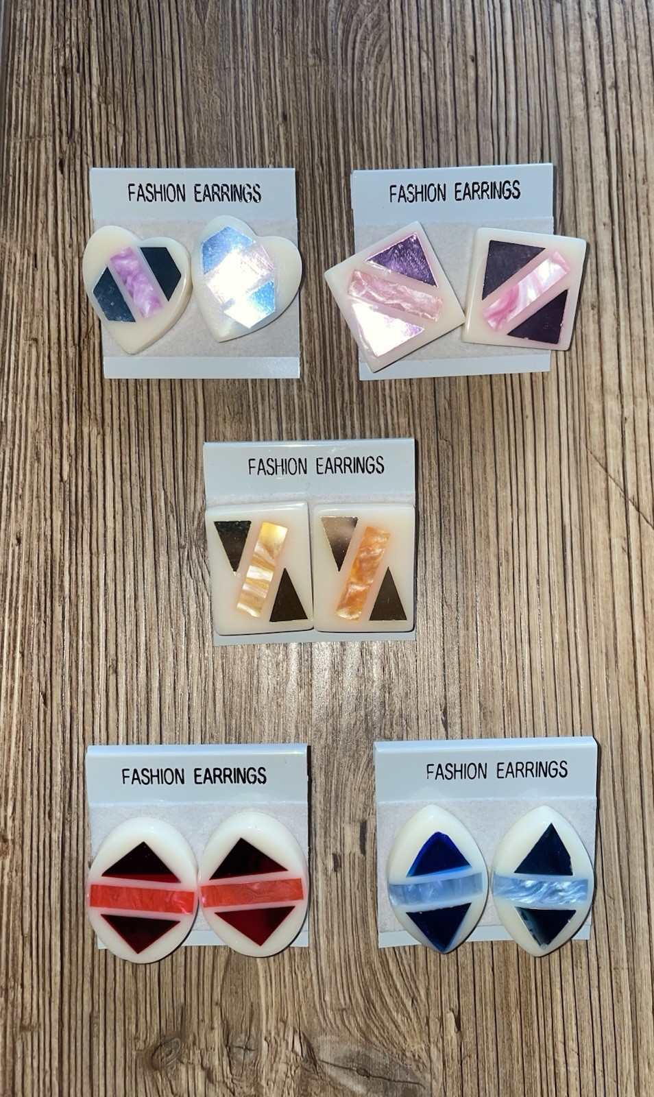 Five Pair Vintage Plastic Earrings