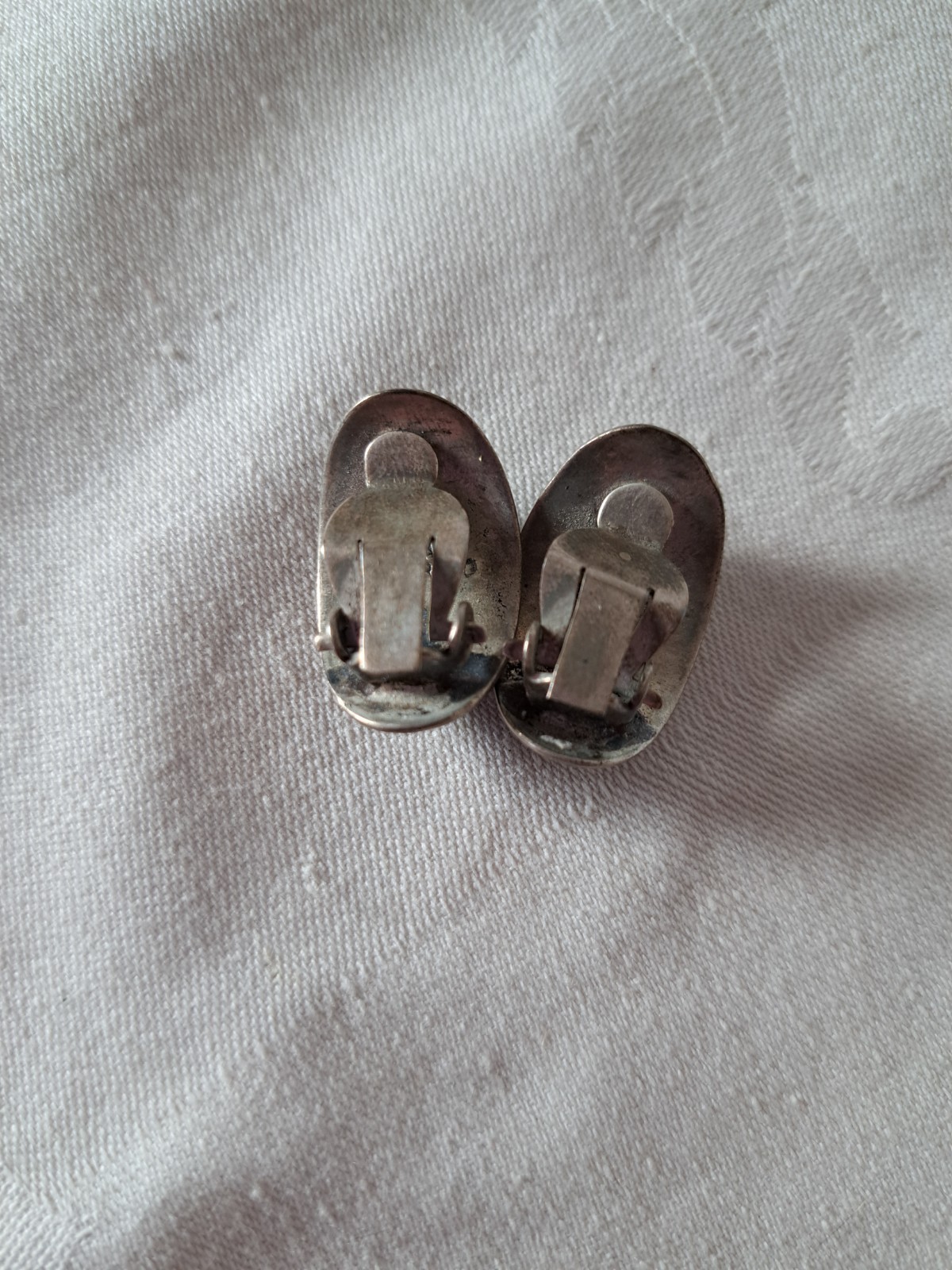 Silver Earrings Dancing Tara Vintage Clip