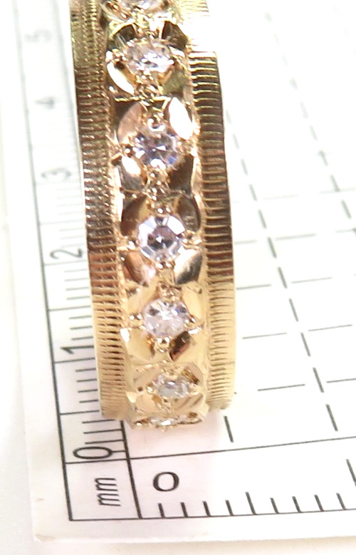 Antique 1920’s Diamond Eternity Wedding Band 14KY Ring Sz 6 UK-L1/2 6MM EGL USA