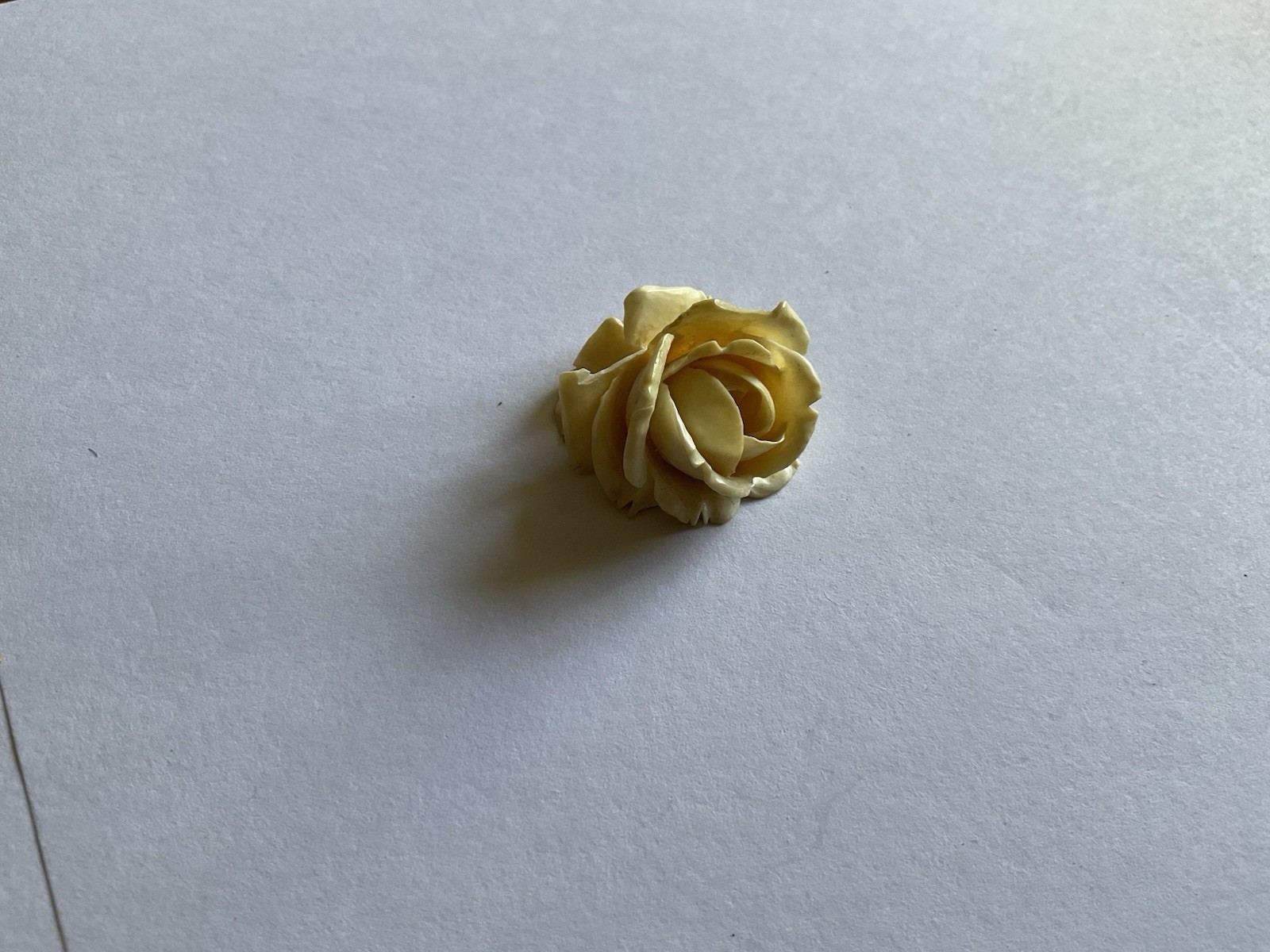 Vintage Carved Rose Pendant Unknow Material At Least 85 Years Old Perfect