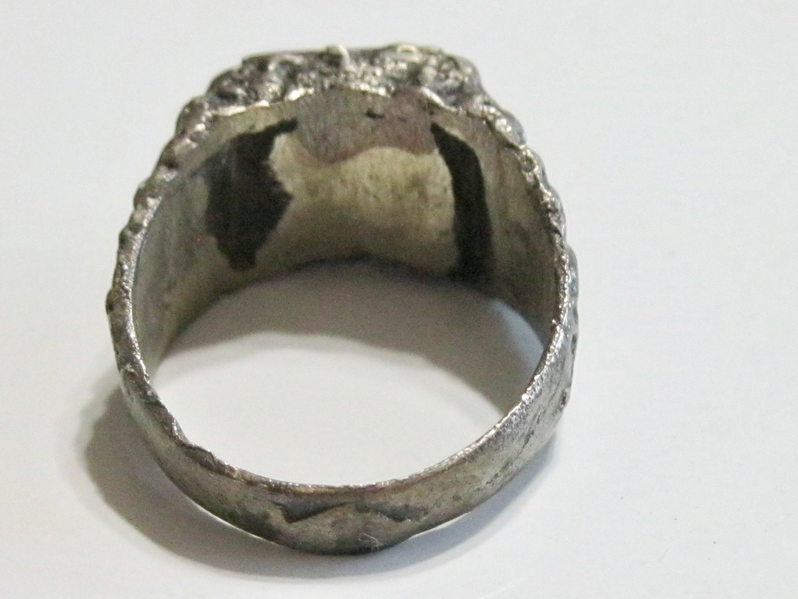 ARTS AND & CRAFTS STERLING SILVER SIGNET INITIAL MONOGRAM BLANK MENS MANS RING