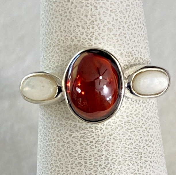 Vintage Sterling Silver Multi Stone Ring JC Signed Size 6 NOS 4.2g