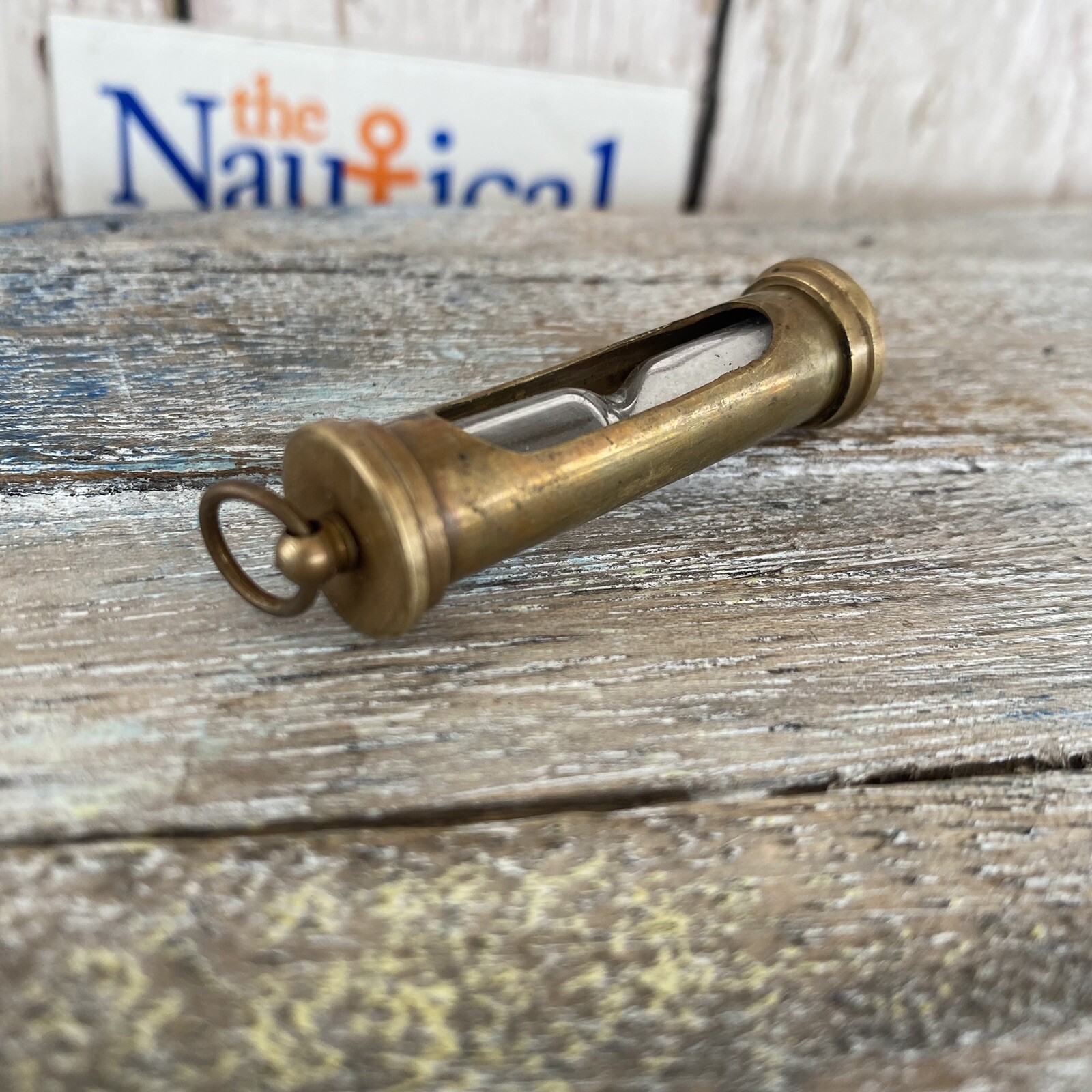 Antique Finish Brass Hourglass Sand Timer – Vintage Style – Nautical Pendant