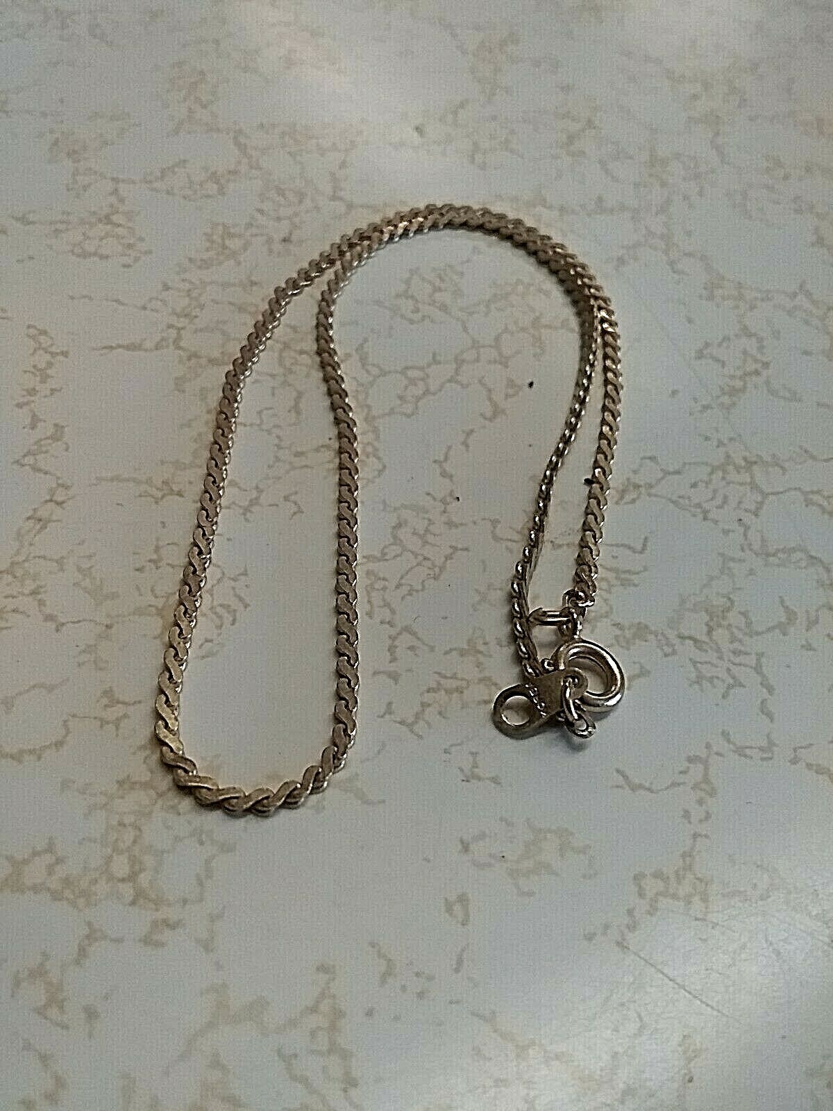 Vintage Jewelry Necklace Serpentine Chain Goldtone 14″ KOREA #24