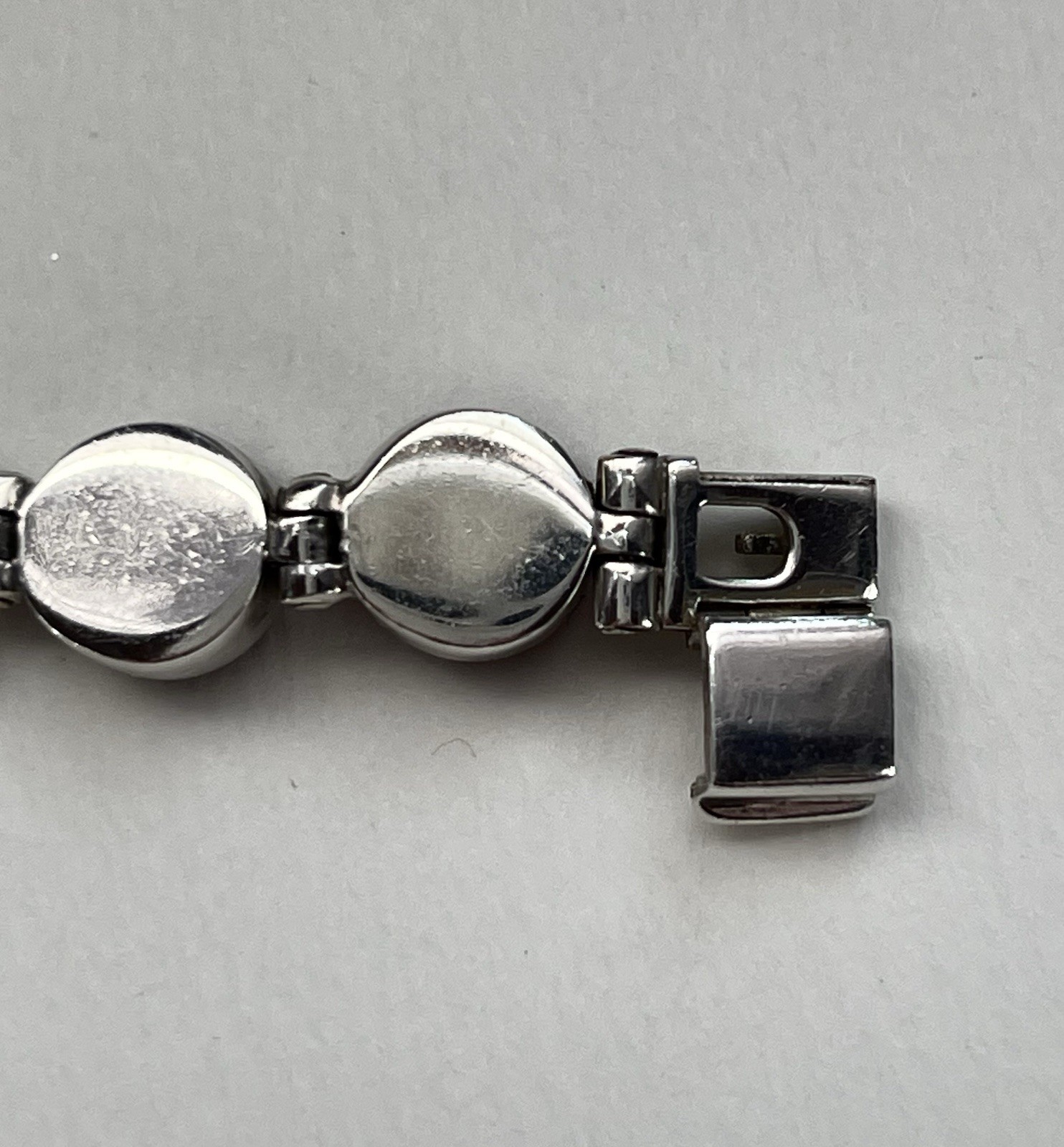 Vintage Sterling Silver Taxco Mexico 950 Red Jasper Hinged Links Bracelet 30g 7”