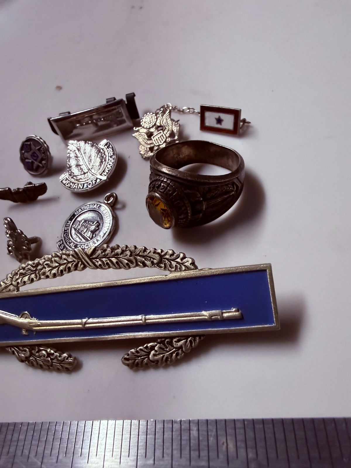 Collection Lot Great Vintage Sterling Silver Fraternal Military ETC Jewelry – X2