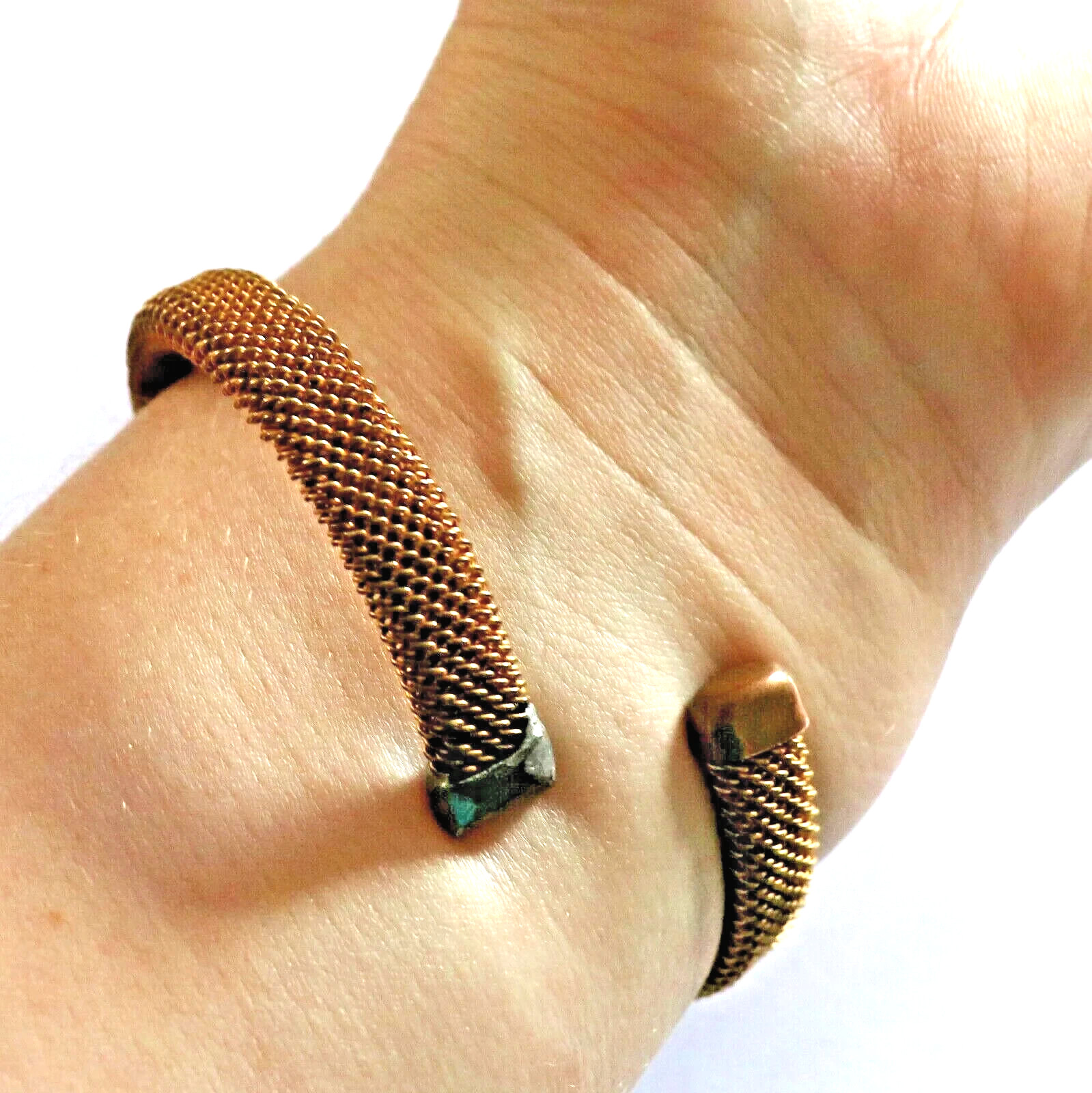 Antique Victorian Gold Mesh Fill Bracelet Bangle Name plate See Video