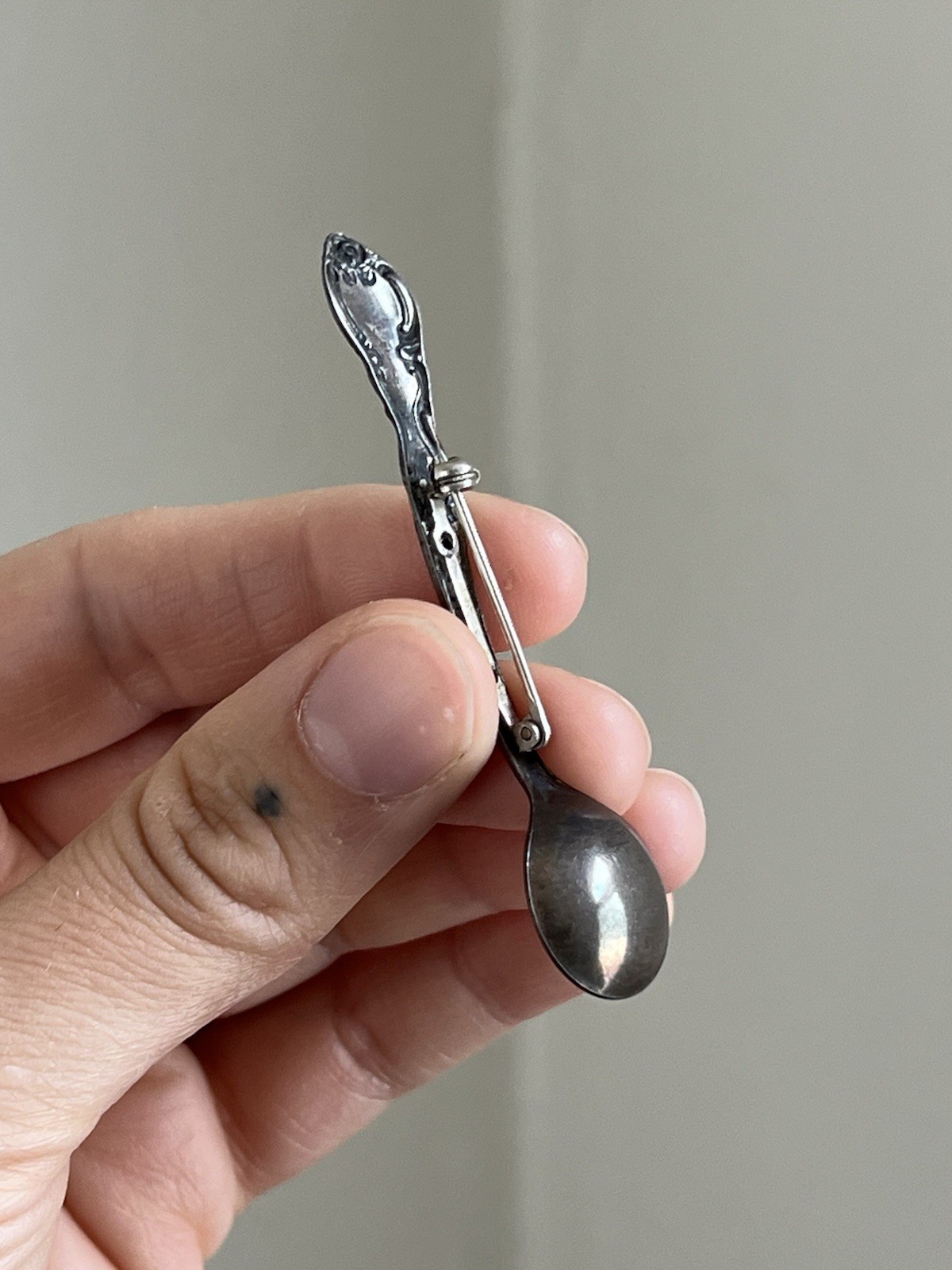 Vintage Silver Mini Spoon Brooch
