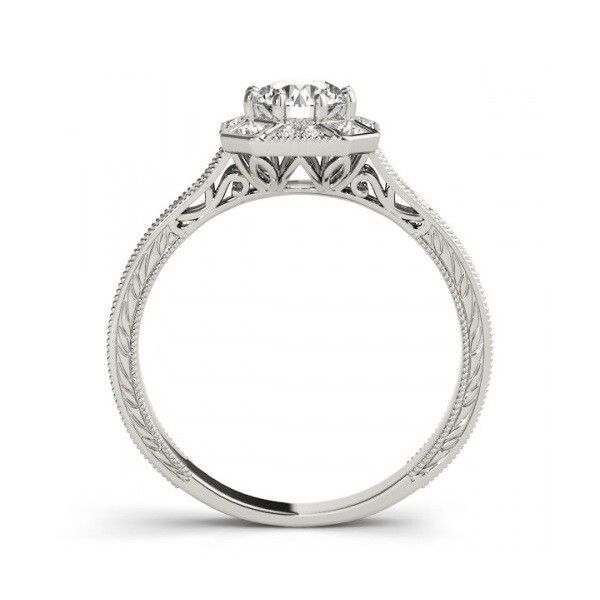 1 Ct White Round Cut Simulated Diamond Retro Art Deco Antique Ring In 925 Silver