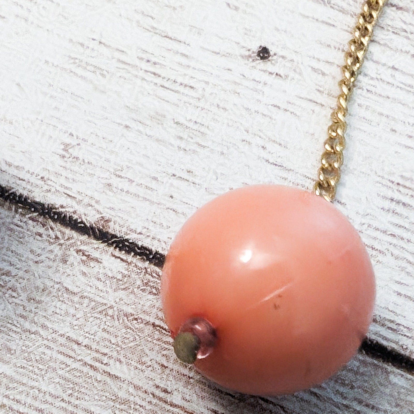 Vintage Earrings For Pierced Ears – Long Pink/Peach Faux Pearl Dangle