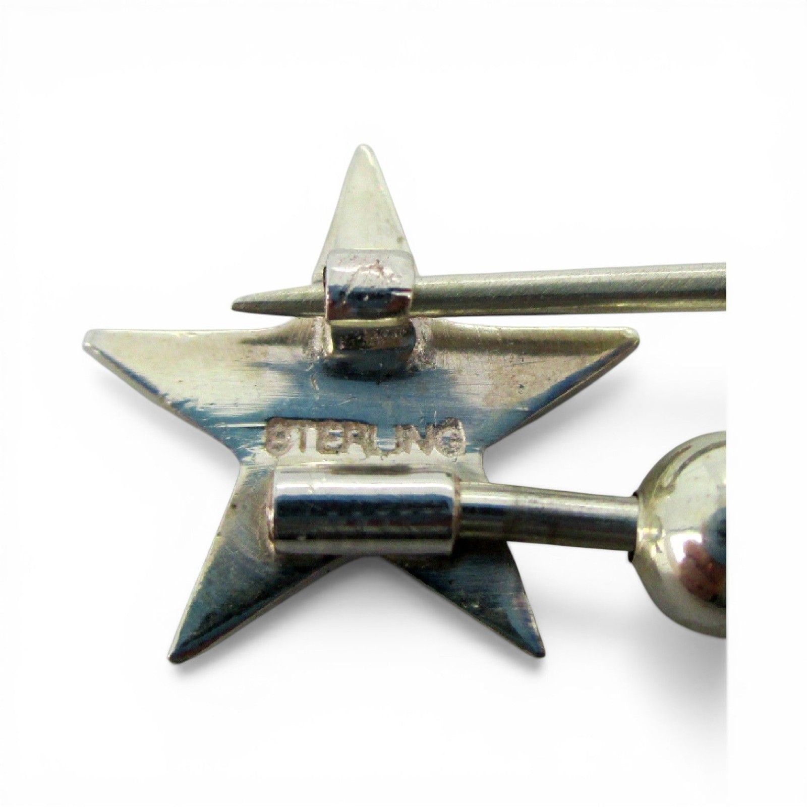 Sterling Silver STAR PIN Charm Holder CHARM PIN Jewelry Gift BEADS Brooch CUTE!