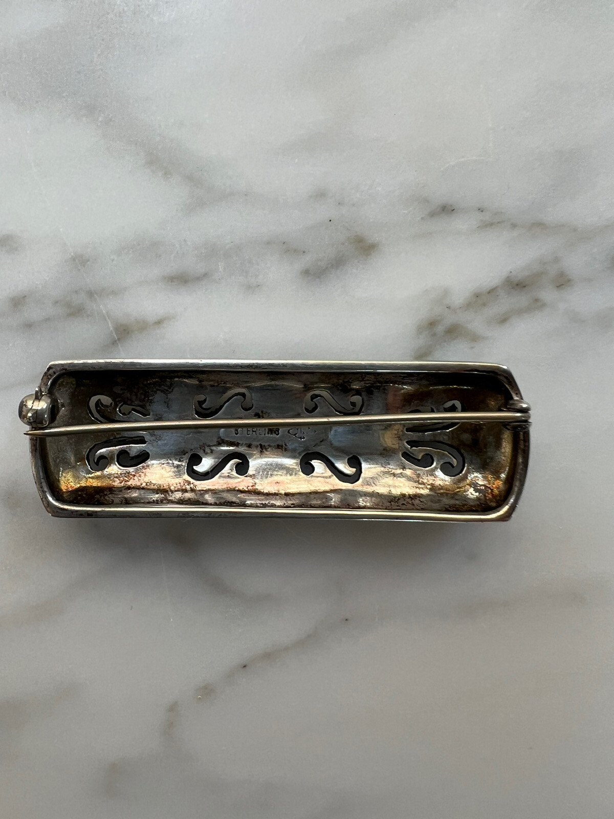 Judith Jack Sterling Bar Marcasite Brooch 2” x .75” sterling…excellent condition