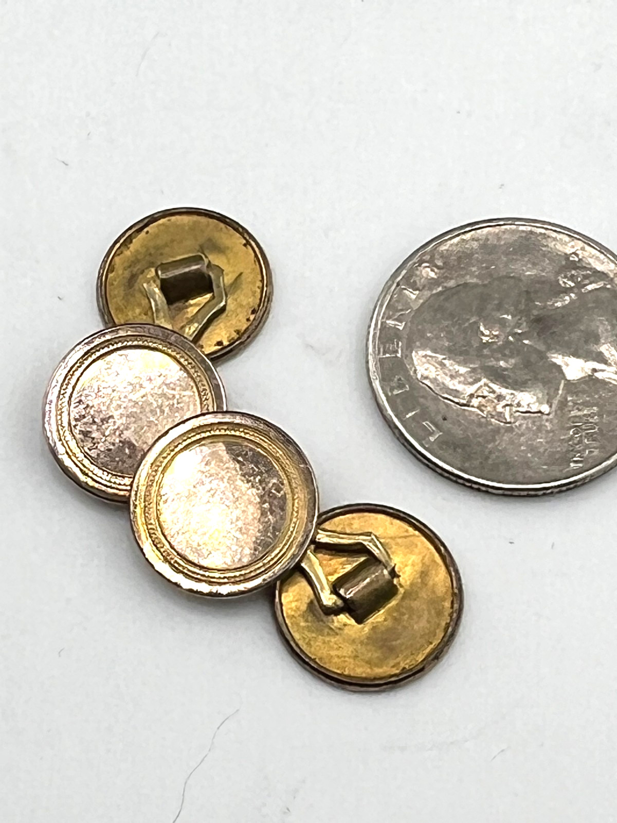 Vintage Masonic cufflinks Compass & Square gold filled & brass some wear
