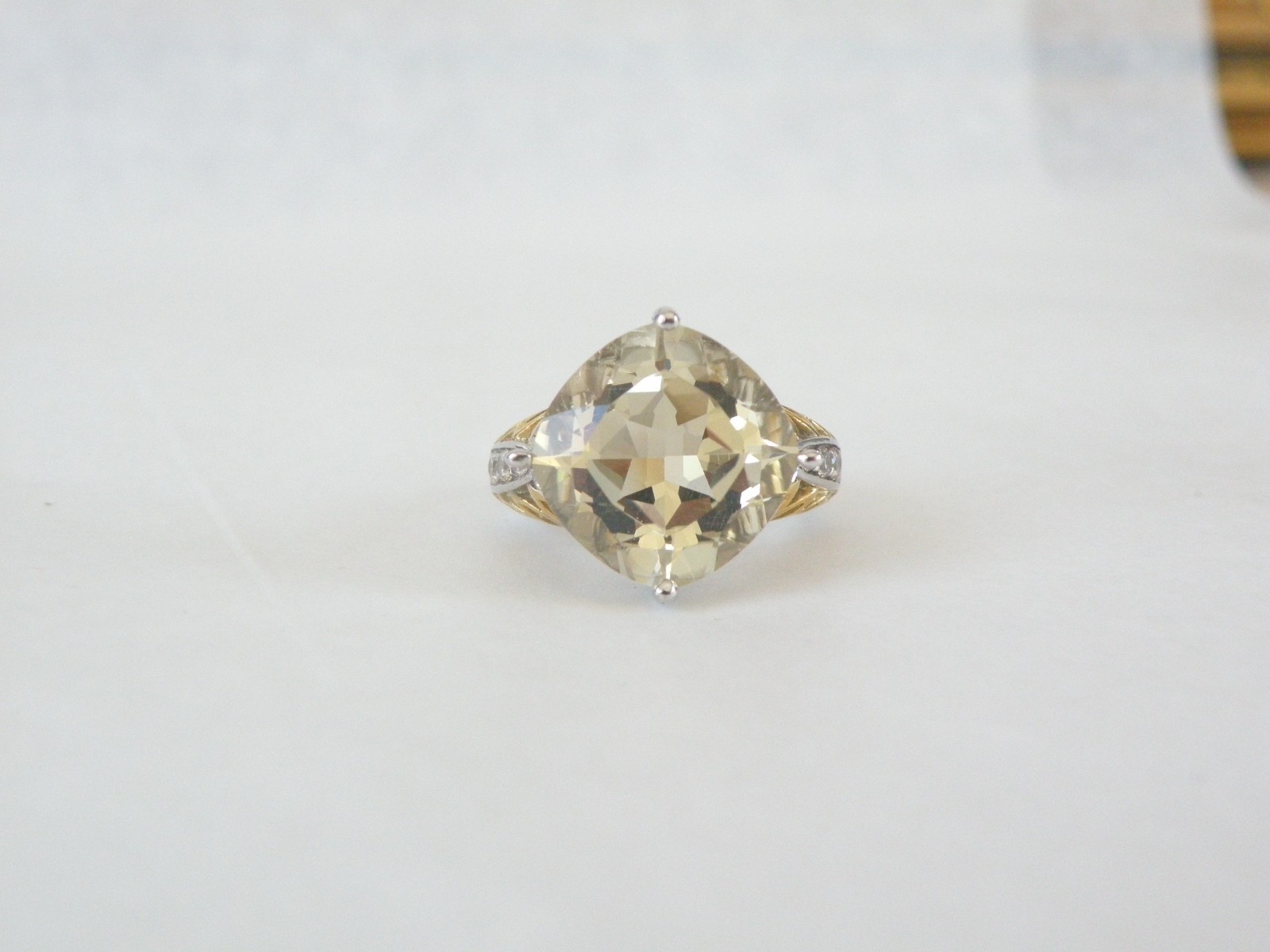 Vintage Sterling Silver 925 Large Natural Yellow Labradorite Ring Size 6