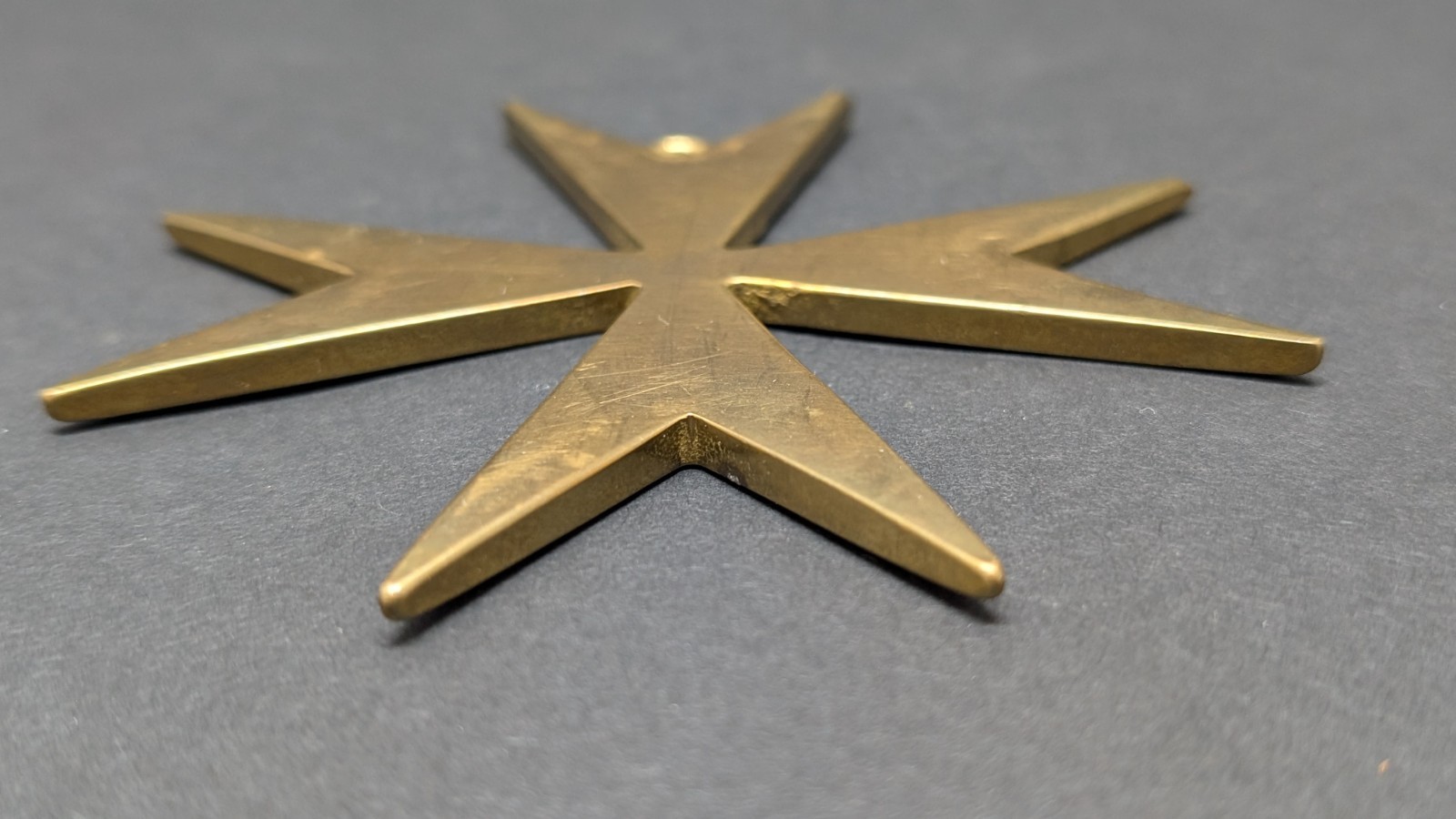 Brass Maltese Cross Pendant Ornament Gold Large Solid Vintage