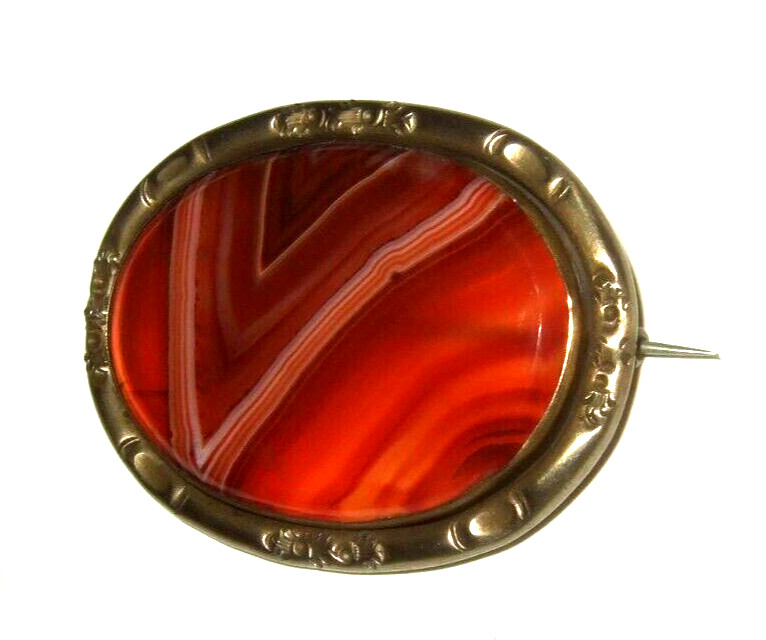 Scottish Agate Pin United Kingdom Estate Jewelry