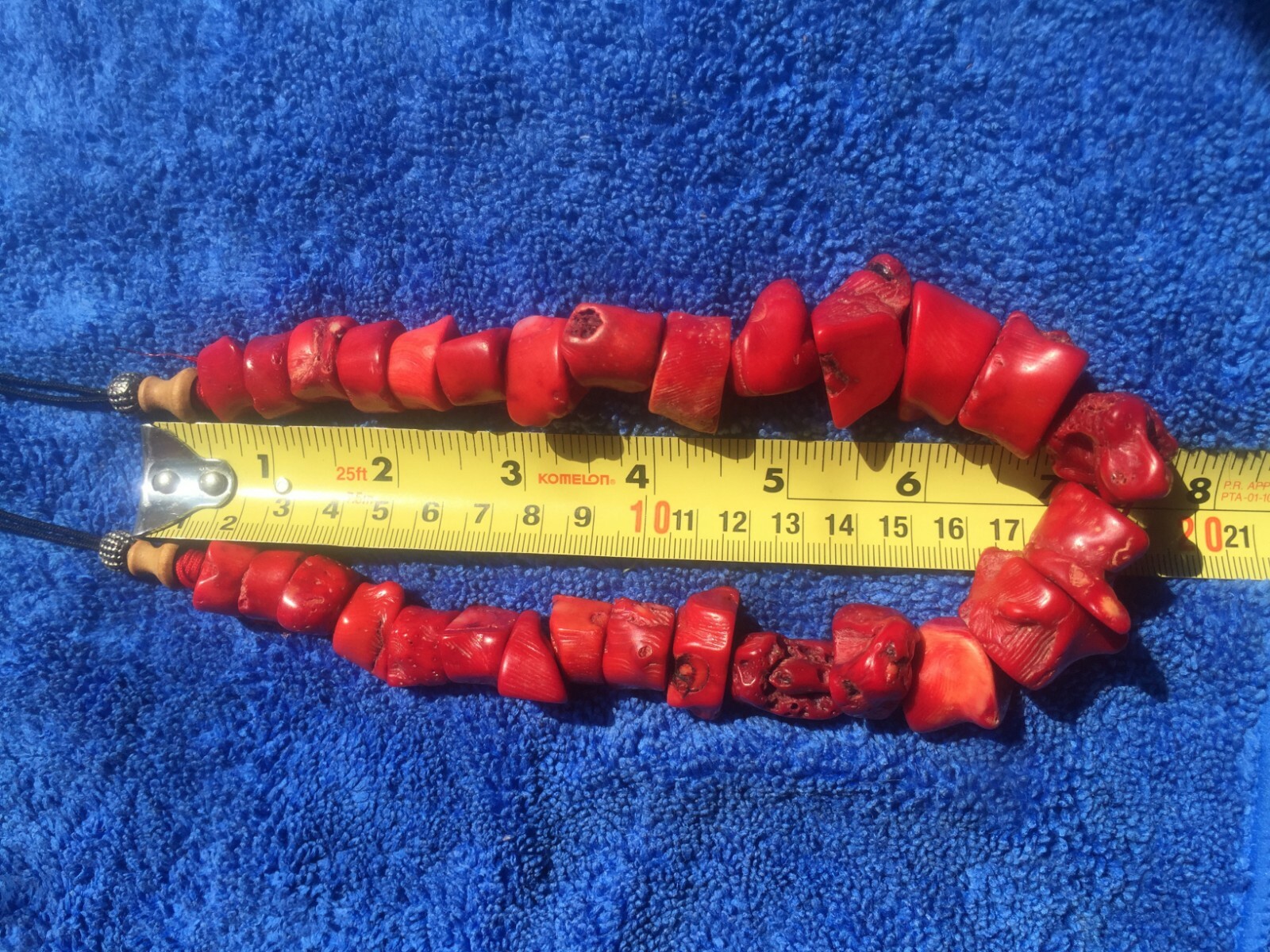 chinese china fine Necklace yes of Deep Red Bamboo Coral nuggets accented