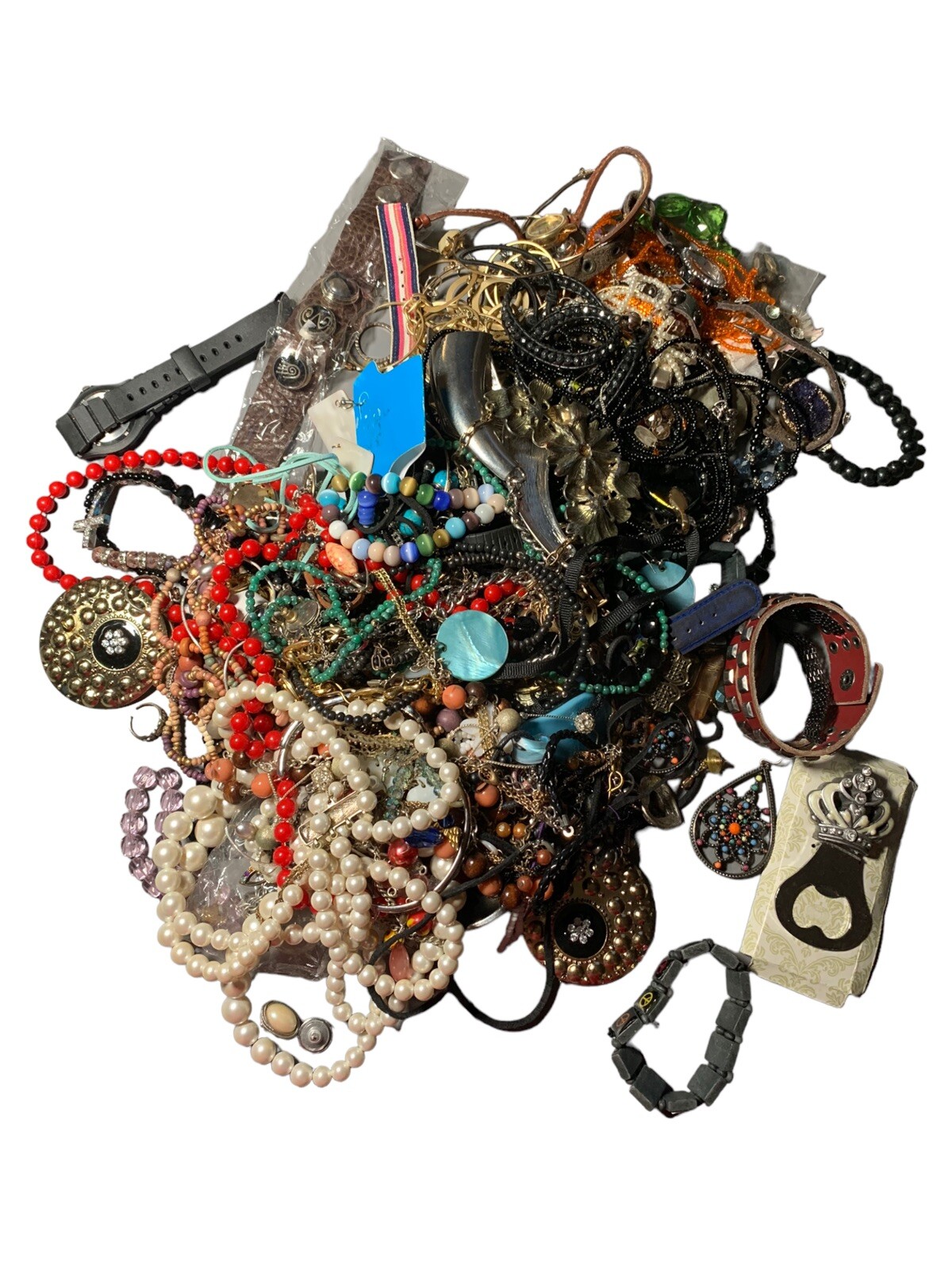 Vintage / Modern Repair Repurpose Grab Bag Costume Jewelry Arts Craft 1 lb Lot