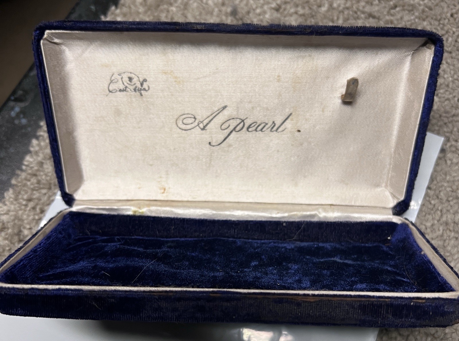 Vintage Sterling Silver Clasp With 4 mm Pearl On Faux Pearl Necklace In Box