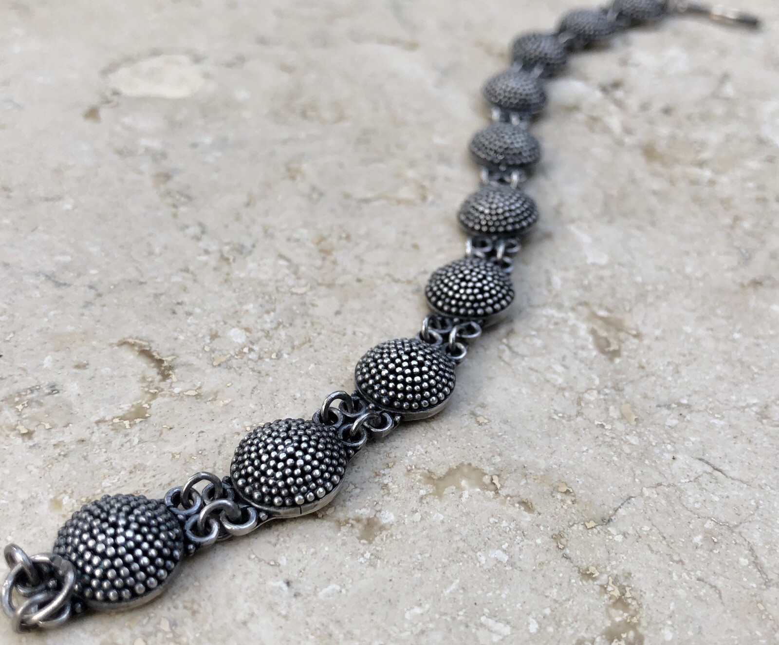 ✨🫧 VINTAGE .925 STERLING SILVER DOME BEAD BALL Link Bracelet | ESTATE Piece 🫧✨
