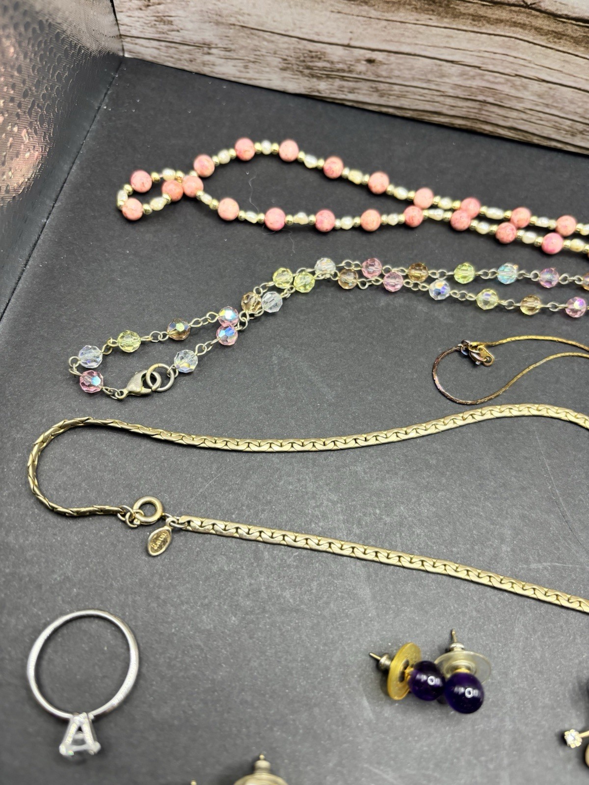 Costume Jewelry 20 Pieces Estate All Wearable Vintage Some Tarnish Earrings Etc