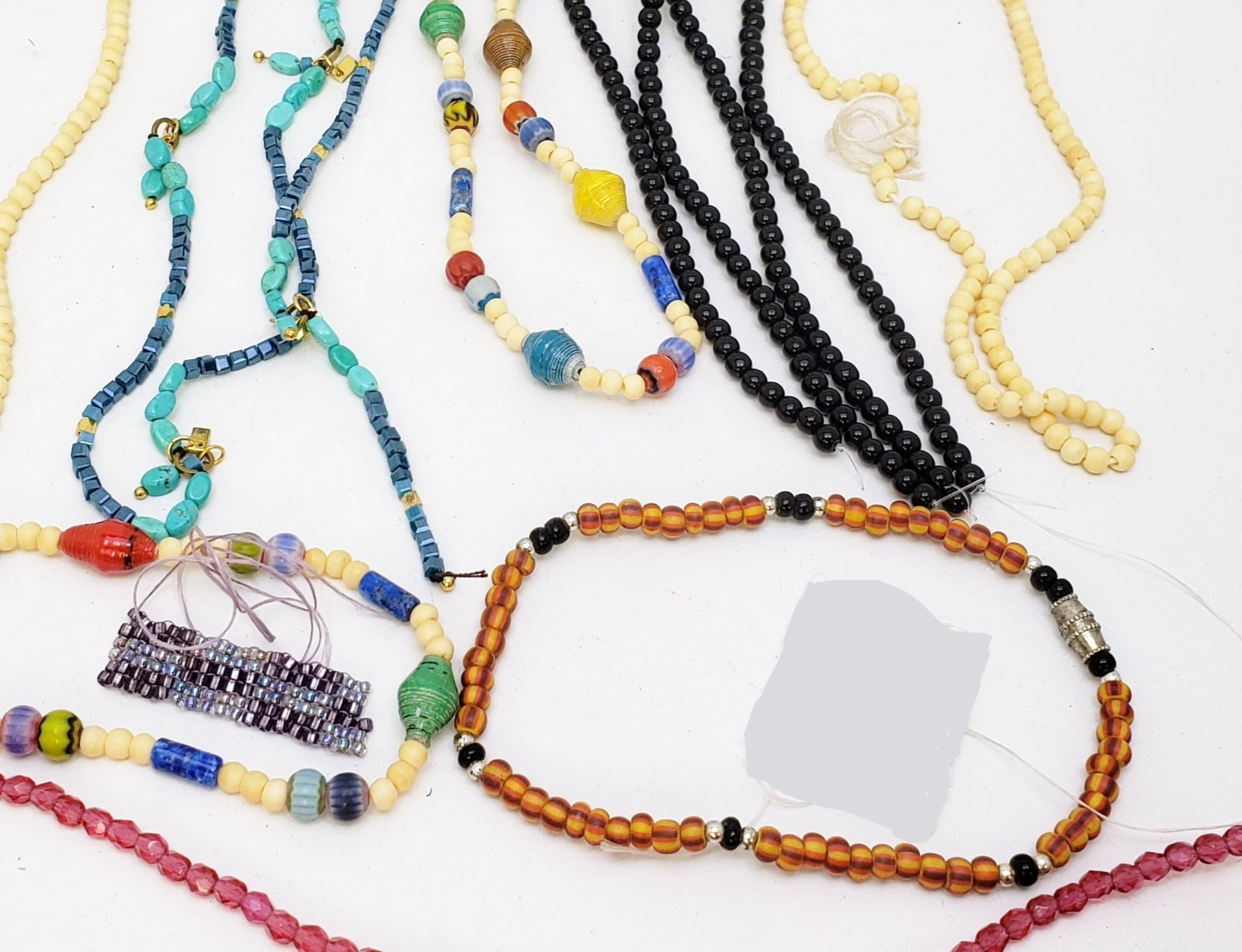 Glass Bead Necklaces Lot Hildie & Jo and Other Beads Plus FREE Beads