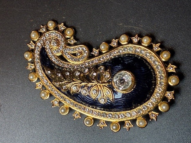 Edgar Berebi, Blue Enamel, Rhinestone Brooch, Limited Ed. Signed