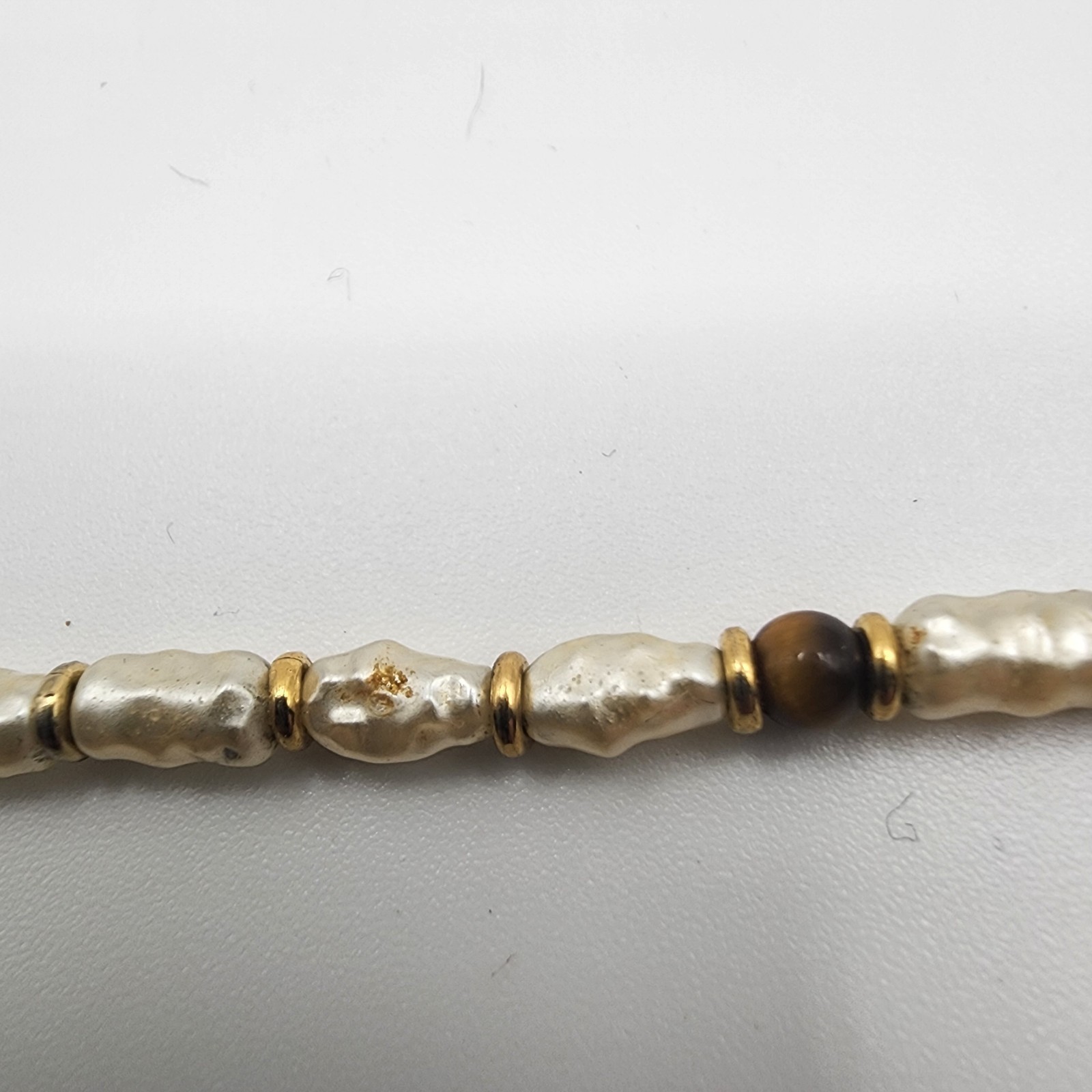 Vintage Signed Napier Women’s Necklace Gold Tone With Beads 30″
