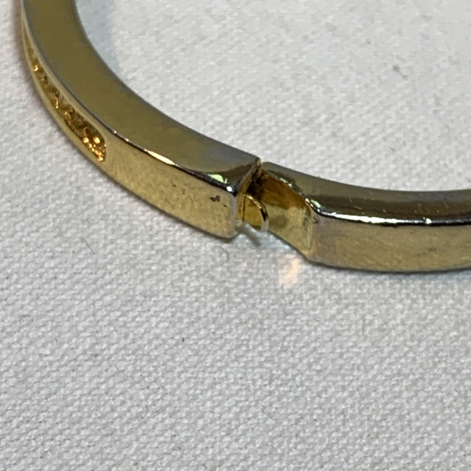 Roman Pave Crystal Bracelet Gold Tone Slim Hinged Size 6.75 VTG