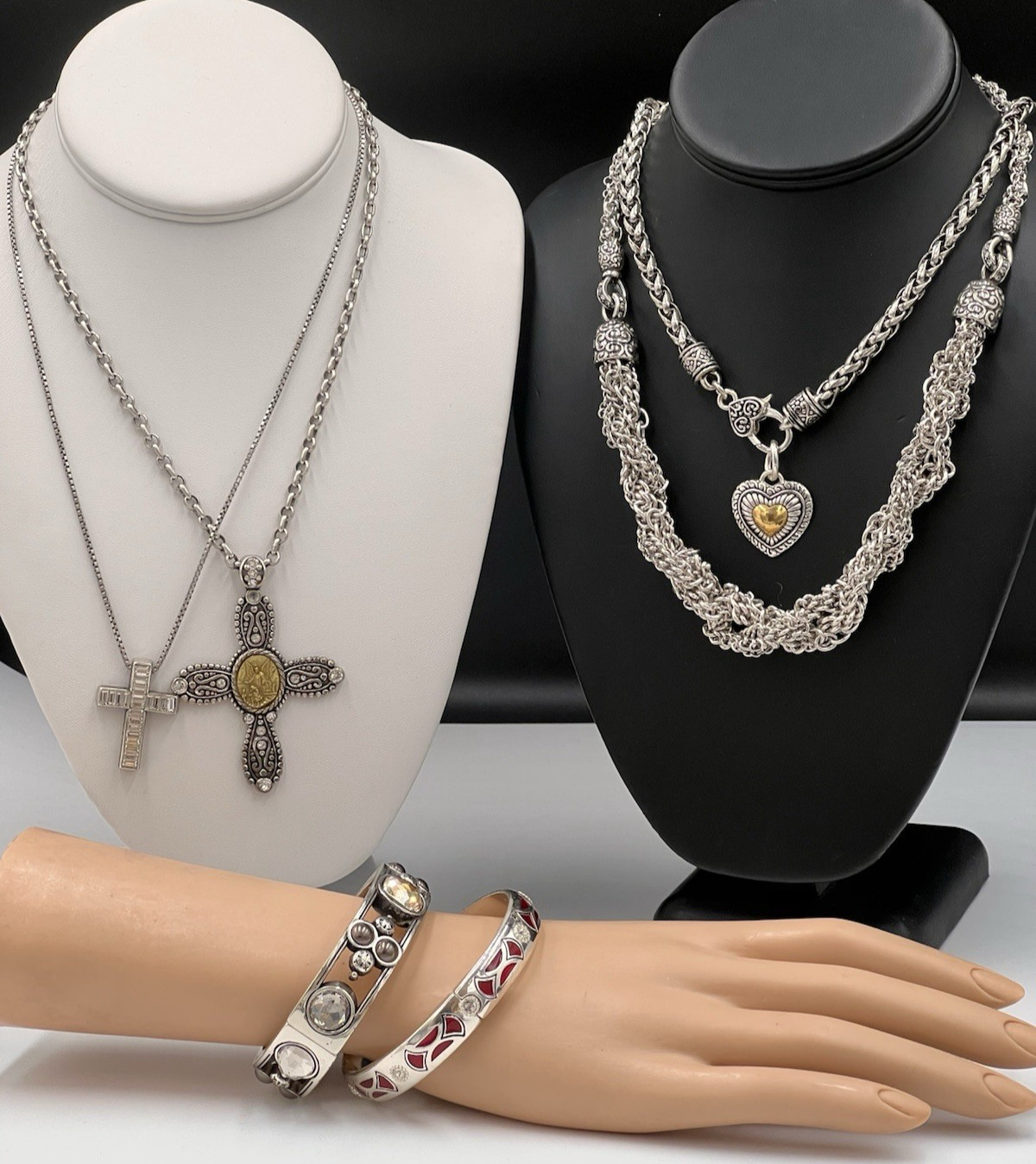 Brighton Necklace Bracelet Lot, 6 pc Devotion Angel La Scala Selene Capella Cher