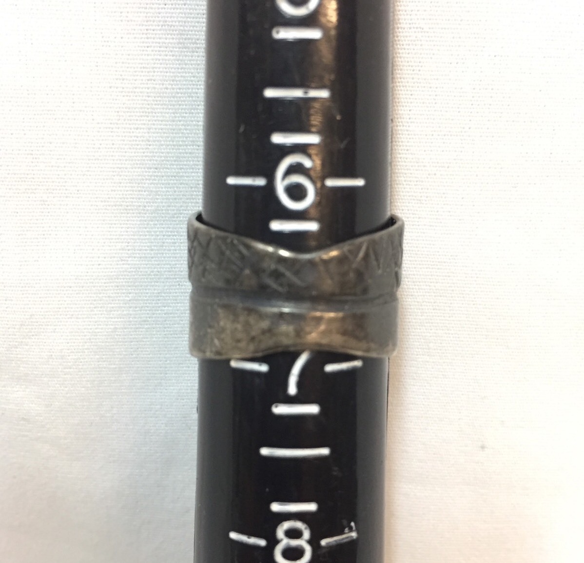 Antique Sterling Silver Ring Marked 925 Solid Band No Stone Hash Marks Jewelry
