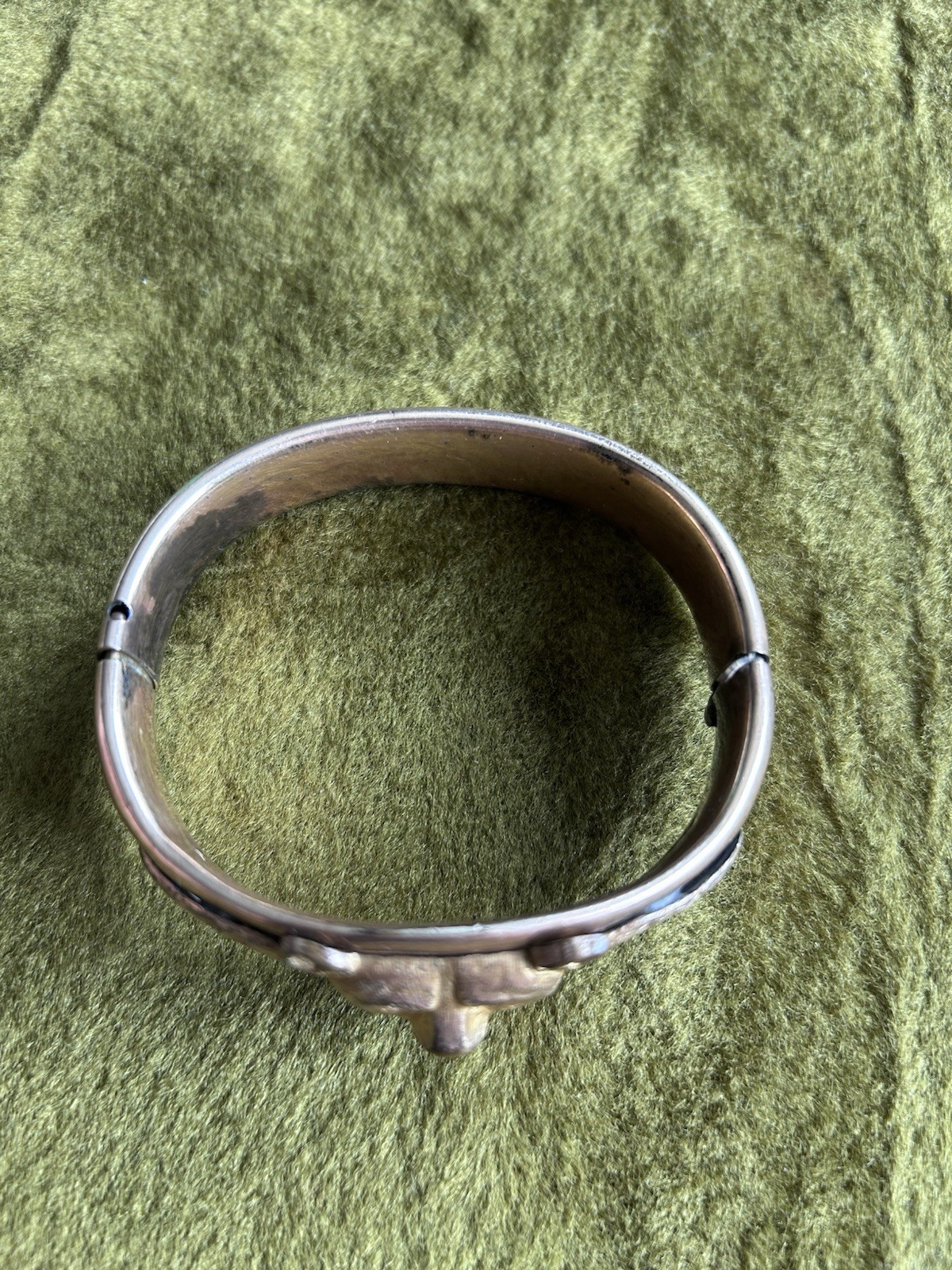 Rare Antique Gold Colored Grizzly Bear Bracelet. Likely Plate or Rolled Gold.