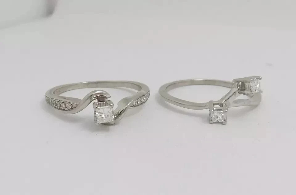 2Ct Princess Cut Lab Created Diamond Three-Stone Proposal Ring 14K White Gold FN