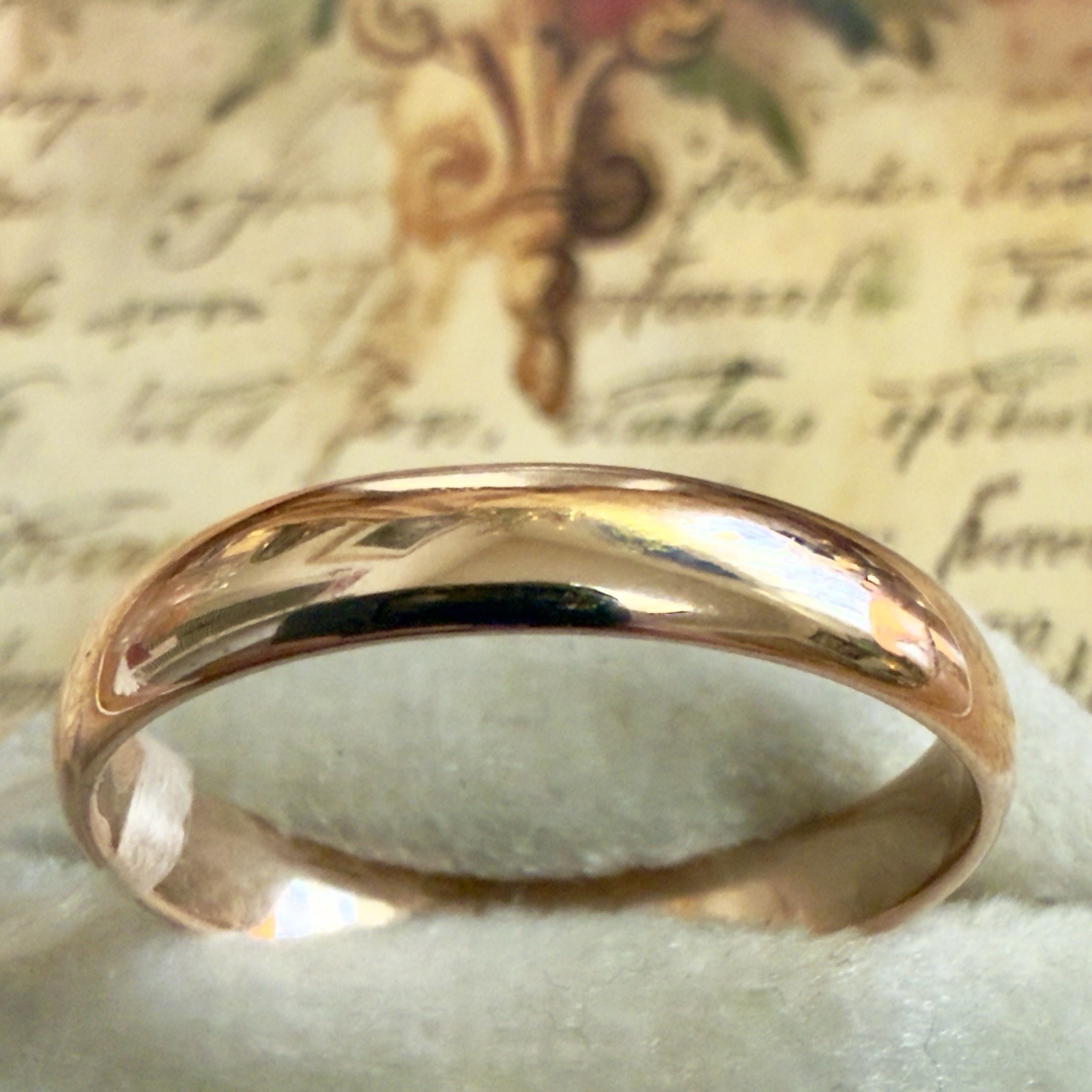 Size 10.5 -14K 583 Rose Gold Ring -Vintage East European Soviet USSR Era #1856