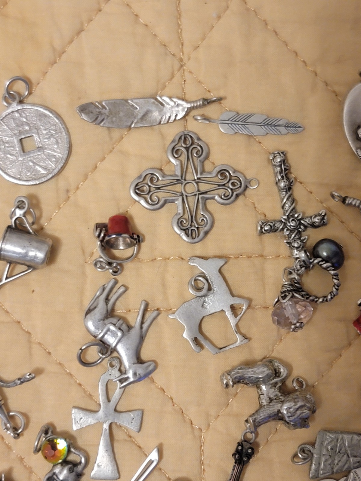 sterling silver charms lot used . 100 Grams .