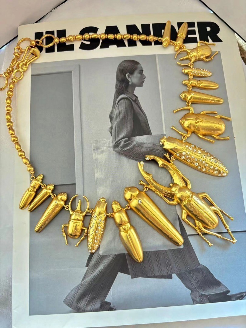 Insect Necklace 18K Gold Plated Schiaparelli Inspired Collection Vintage Jewelry
