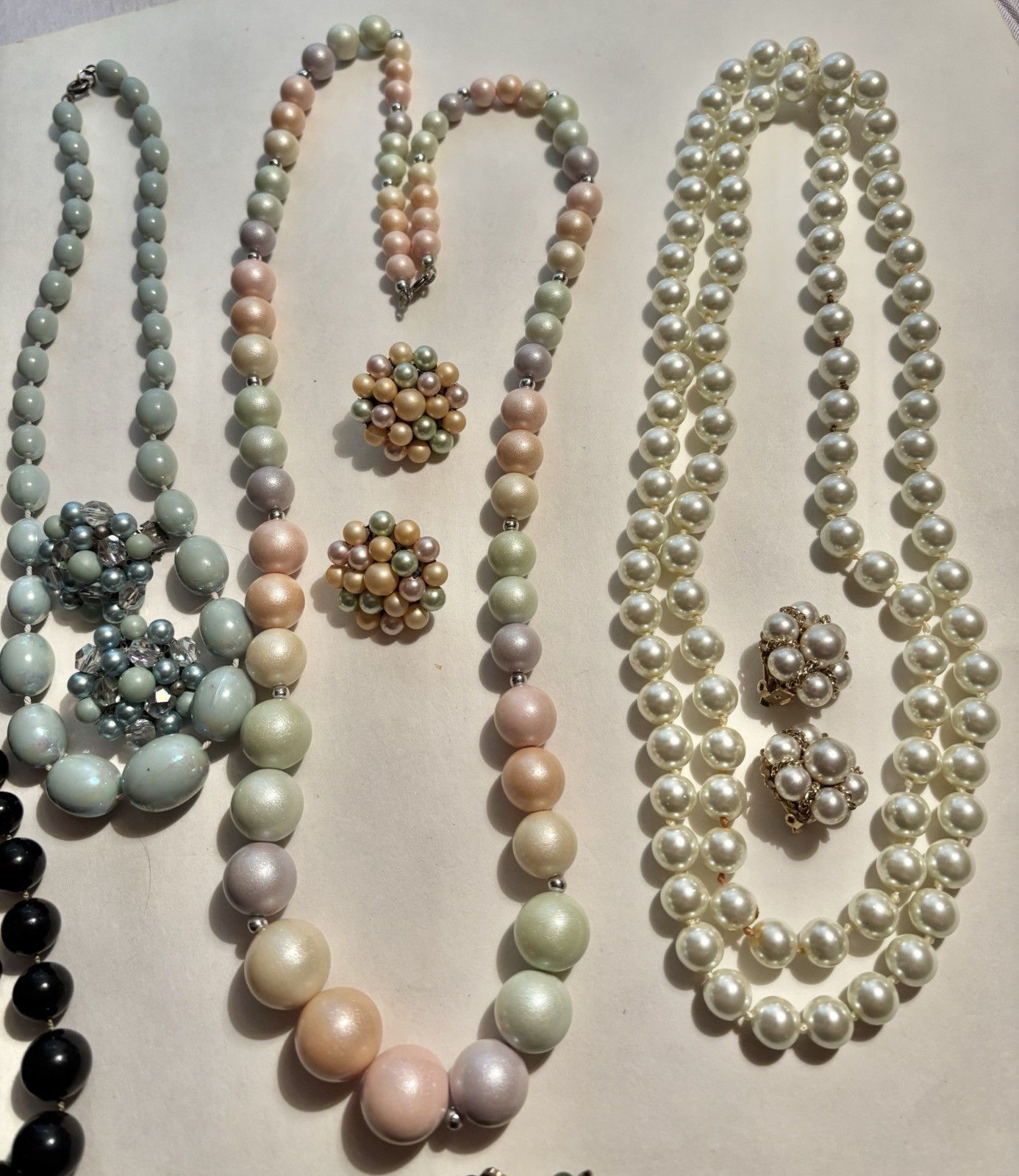 Vintage Beaded Necklace Earrings Lot -10 sets total, Japan, Hong Kong-Beautiful