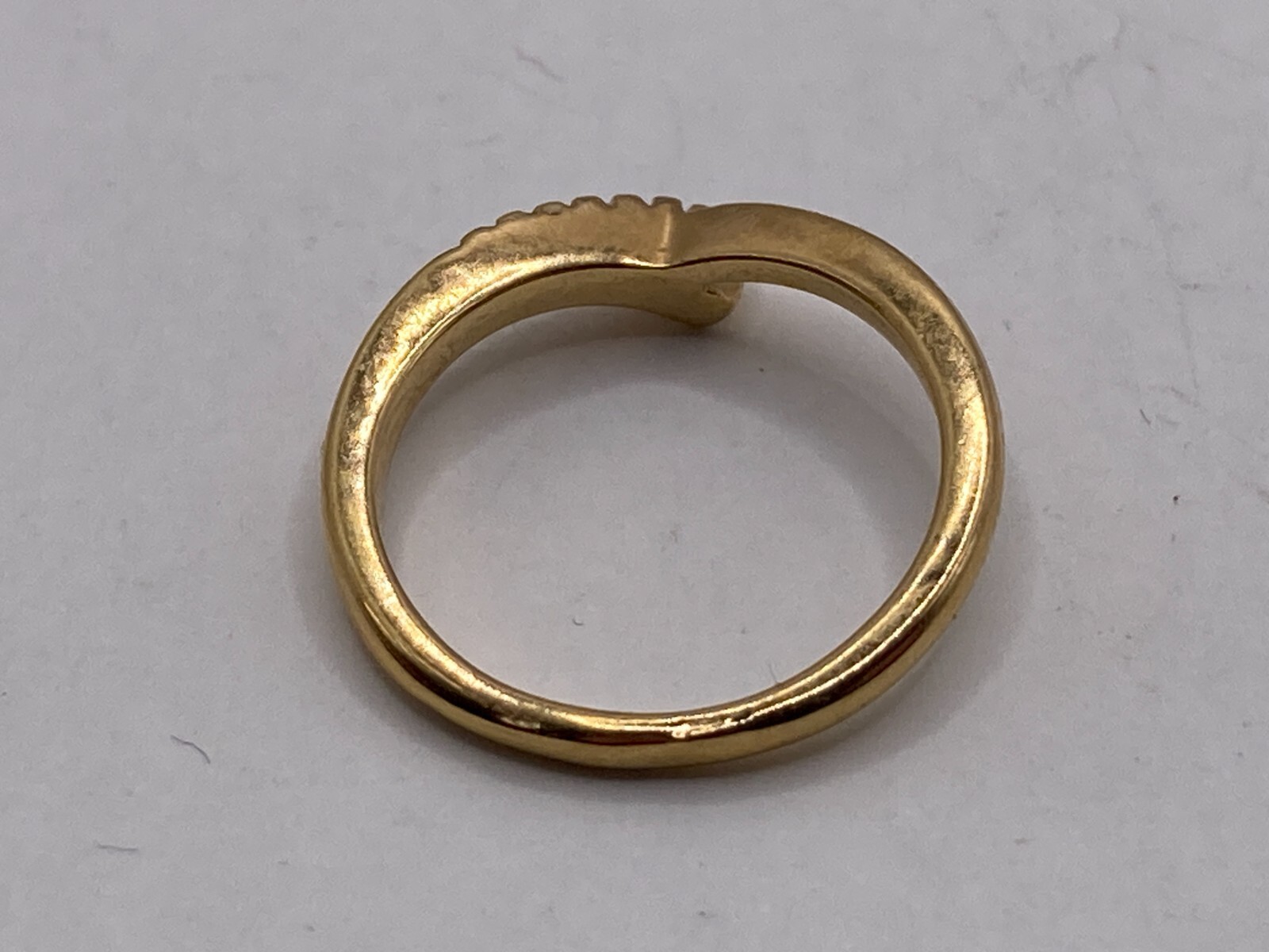Vintage Delicate Goldtone Ring With Clear Stones (Size 5)