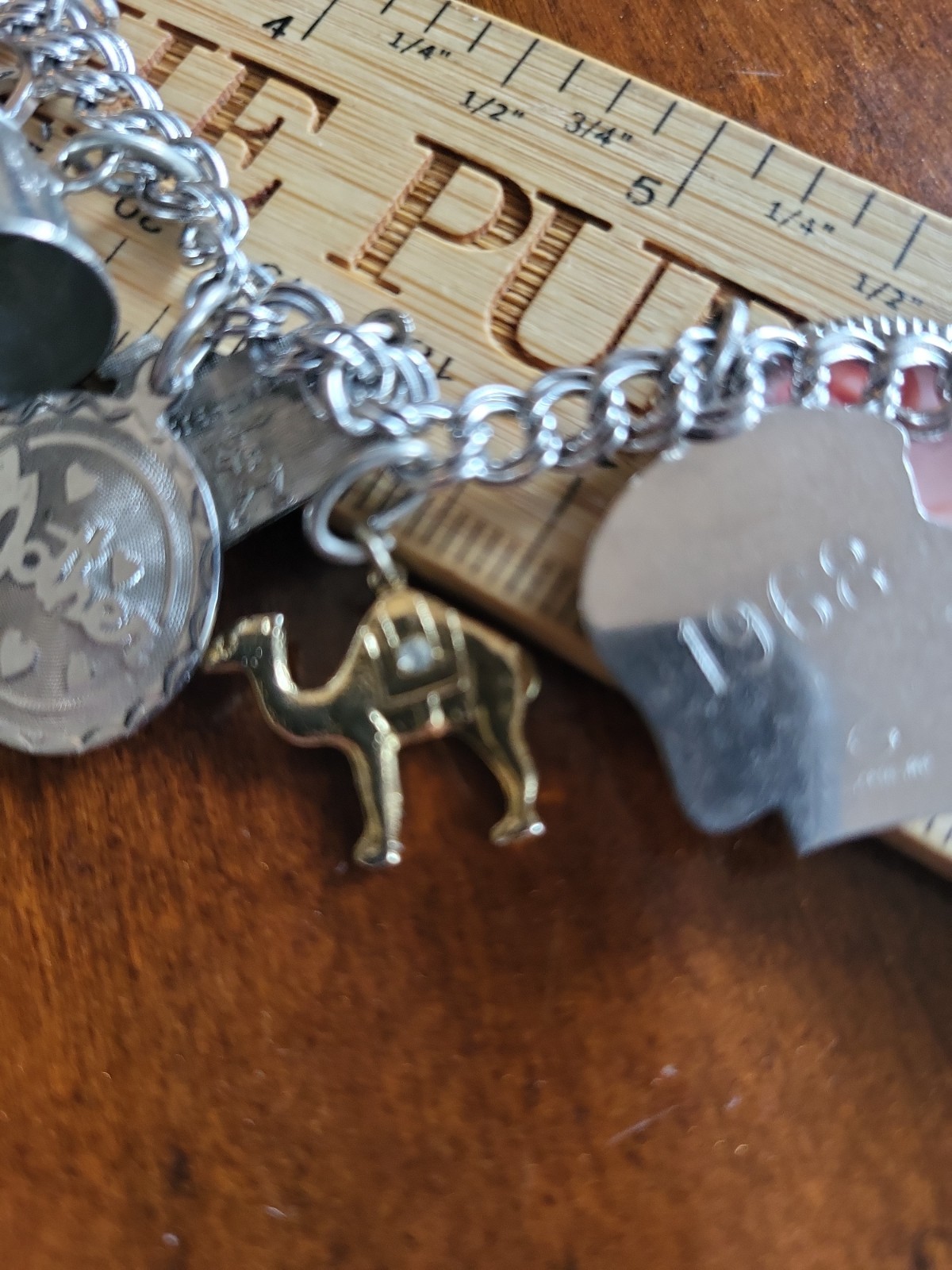 Vintage Silvertone Lightweight Charm Bracelet Mixed Metals Westinghouse 5 YR