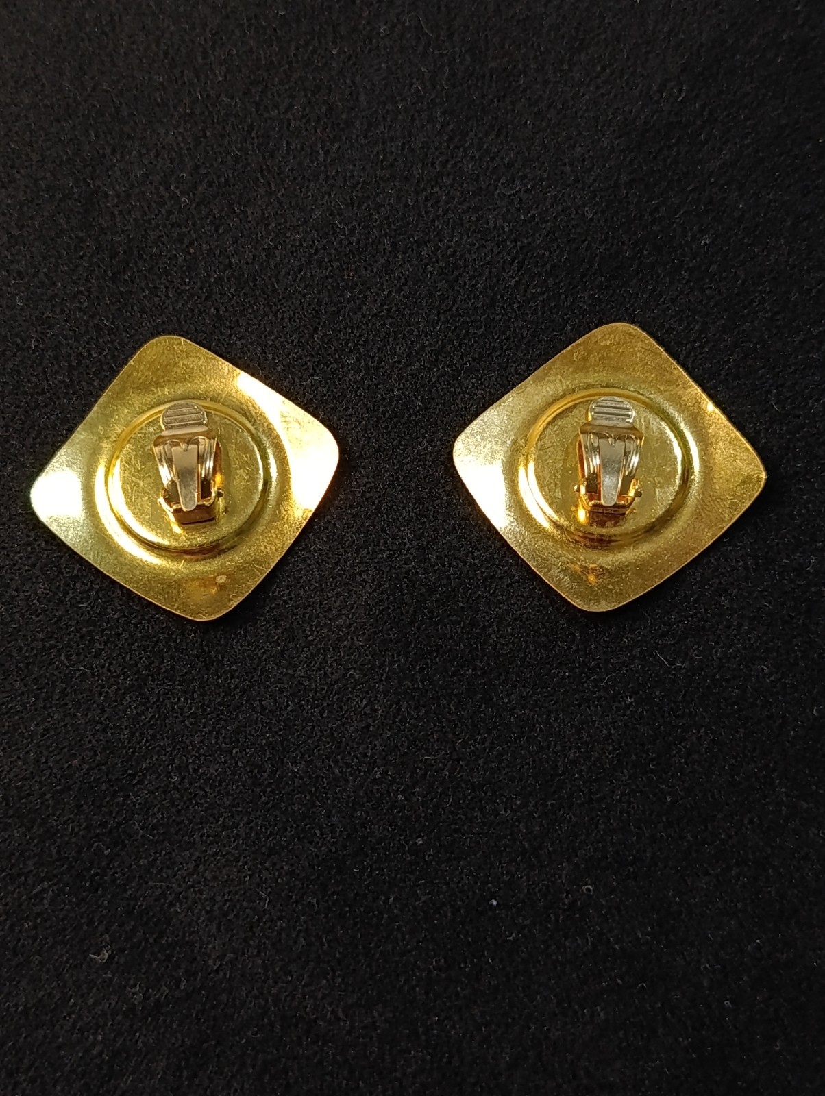 Vintage Gold-Tone Clip-On Earrings Textured Metal Alloy Retro Statement Jewelry