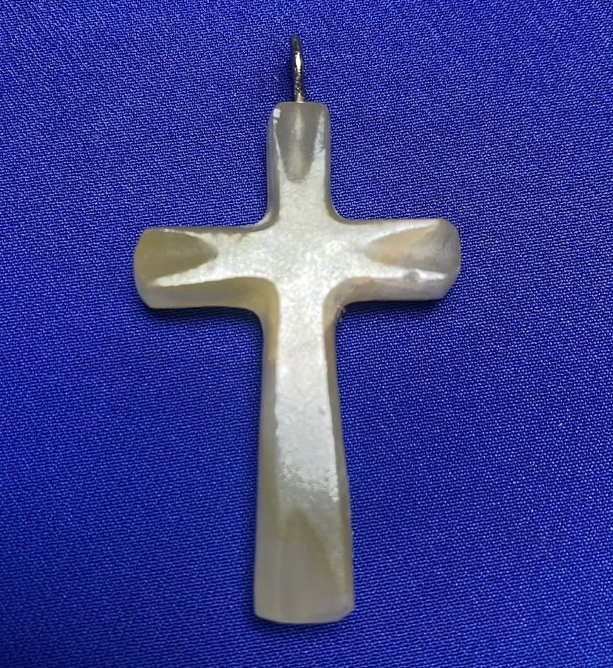 VINTAGE Cross Pendant –Shell/Mother-of-Pearl– 1.75”– Buyer to Confirm Material