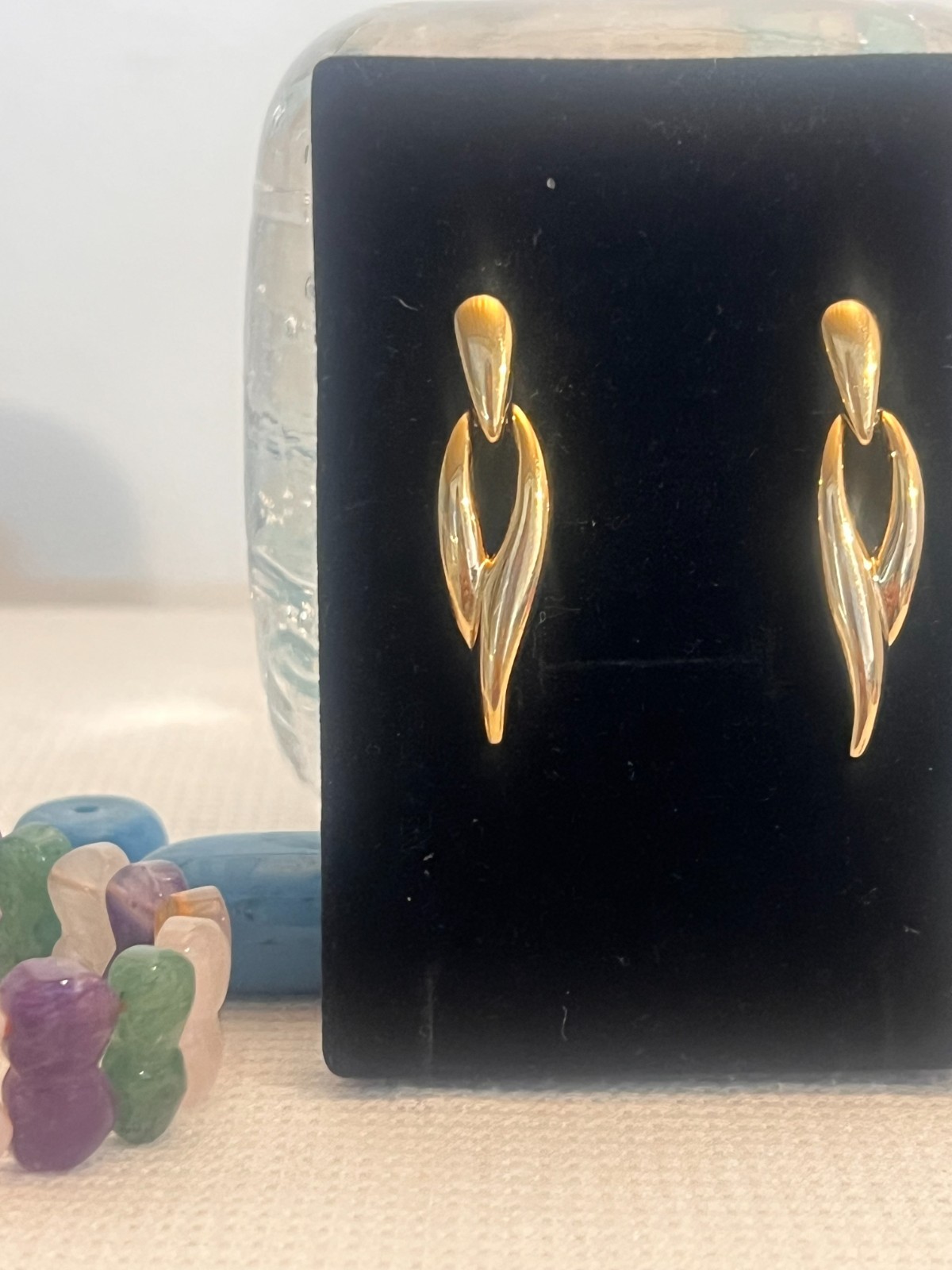 Vintage Trifari Gold-Tone Butterfly Backs-Earrings —