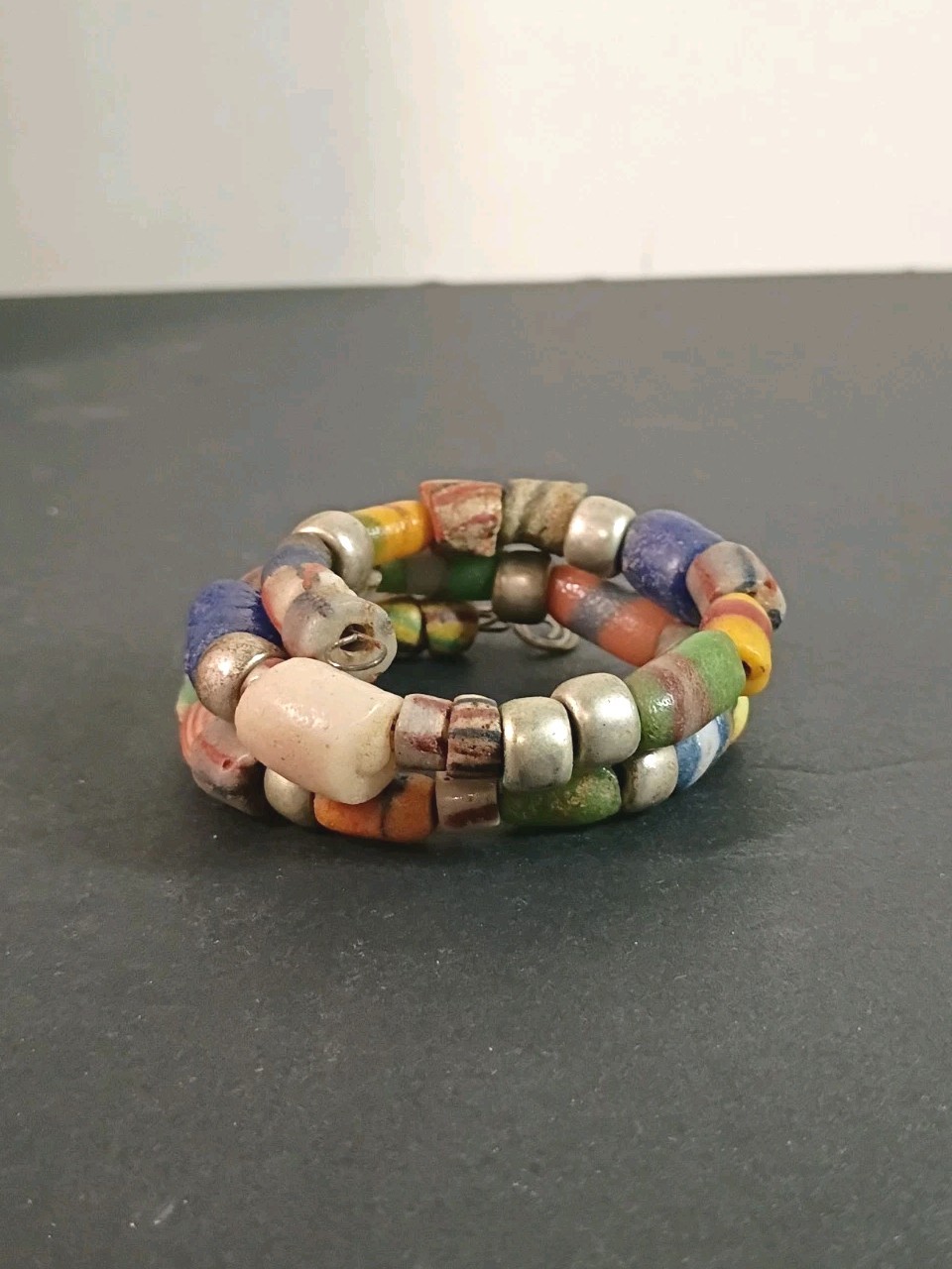 Vintage African Powder Glass Trade Beads Bracelet